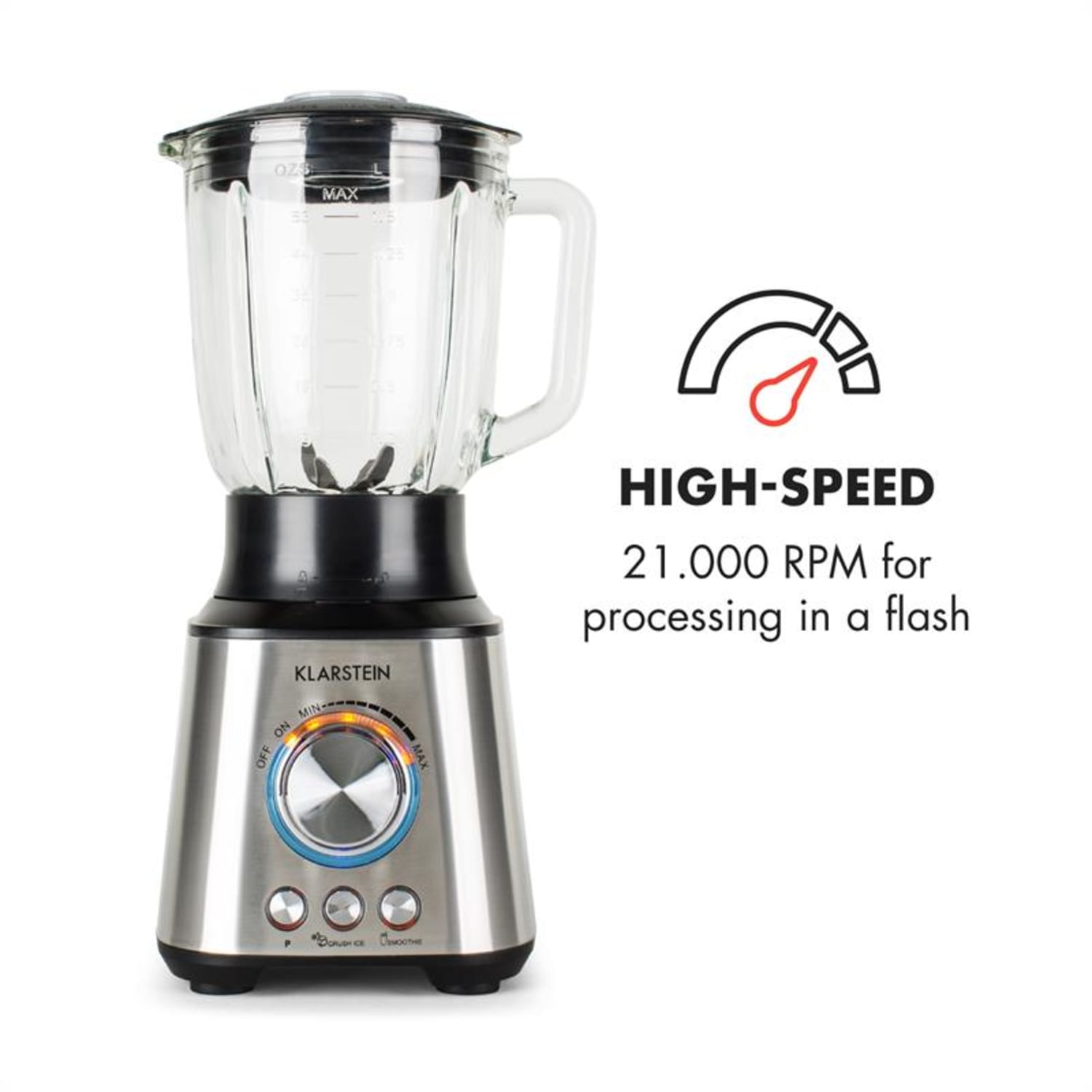 Klarstein Herakles, 1000 W, 1,5 liter, asztali mixer, rozsdamentes acél Ezüst