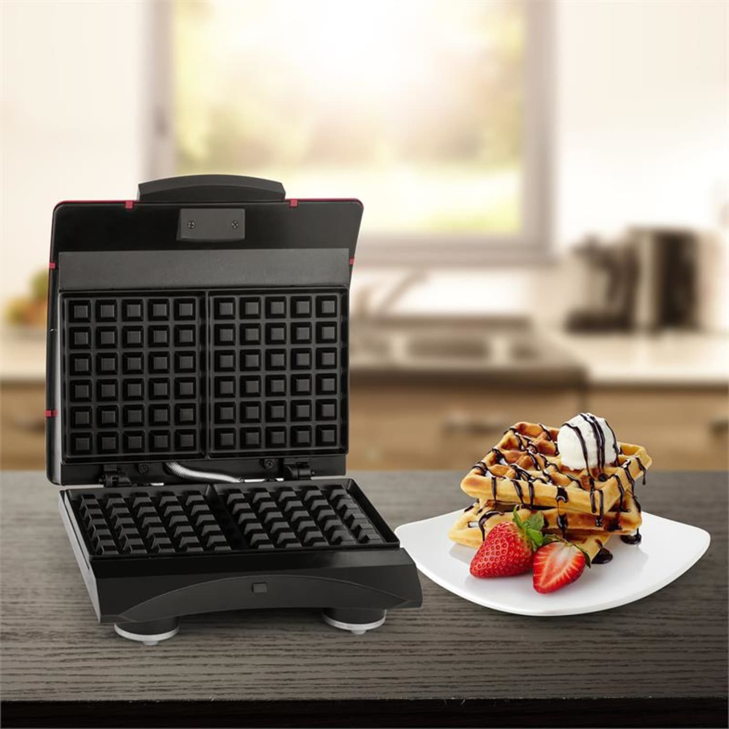 Klarstein SHU3-WAFFLE-BUDDY-R, 700 W, 2 ploče, nehrđajući čelik, toster za vafle, crveni Crvena