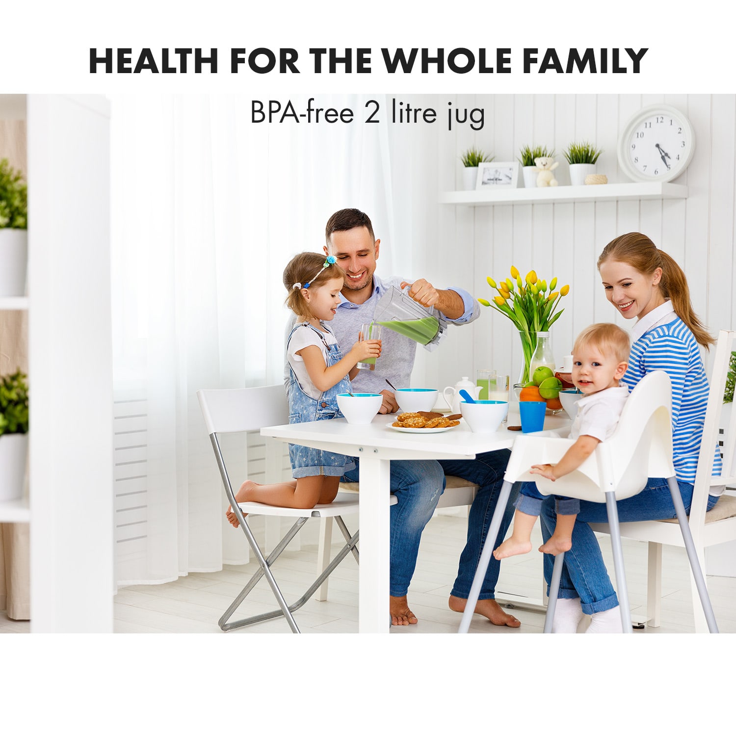 Klarstein Herakles 3G asztali mixer, 1500 W, 2 liter, zöld smoothie, BPA mentes, fehér Fehér