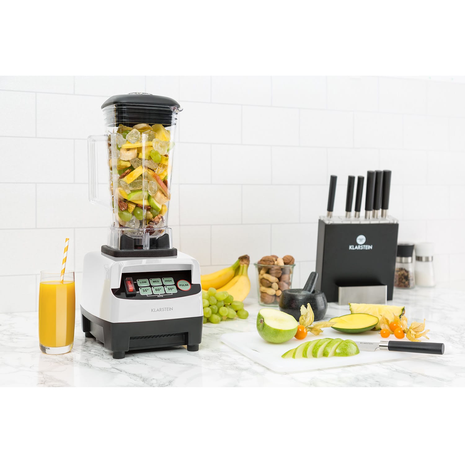 Klarstein Herakles 5G asztali mixer, 1500 W, 2 liter, zöld smoothie, BPA mentes, fehér Fehér