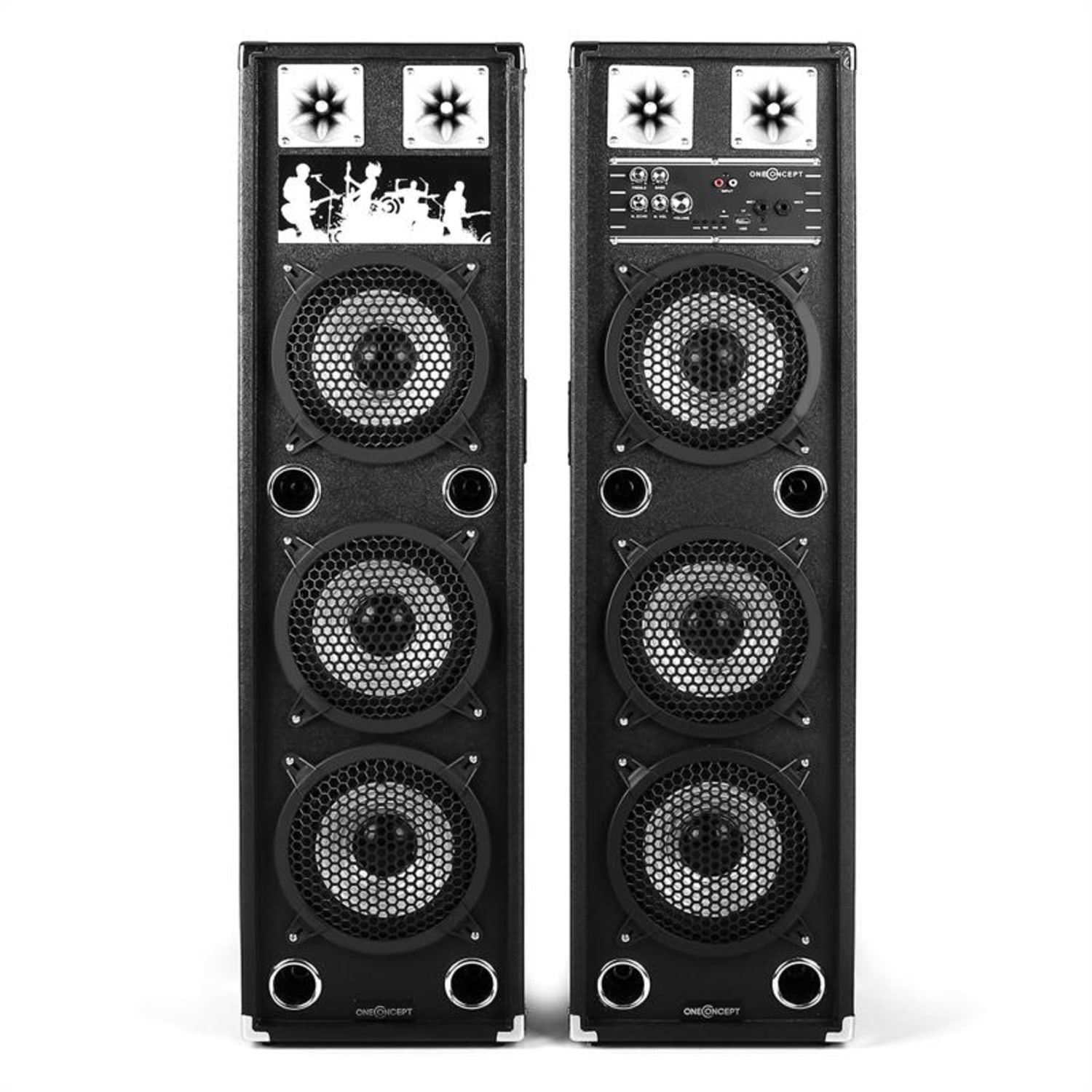 BSX-238A PA boxe USB microSD AUX MIC 200W negru 2x 30 cm (12")