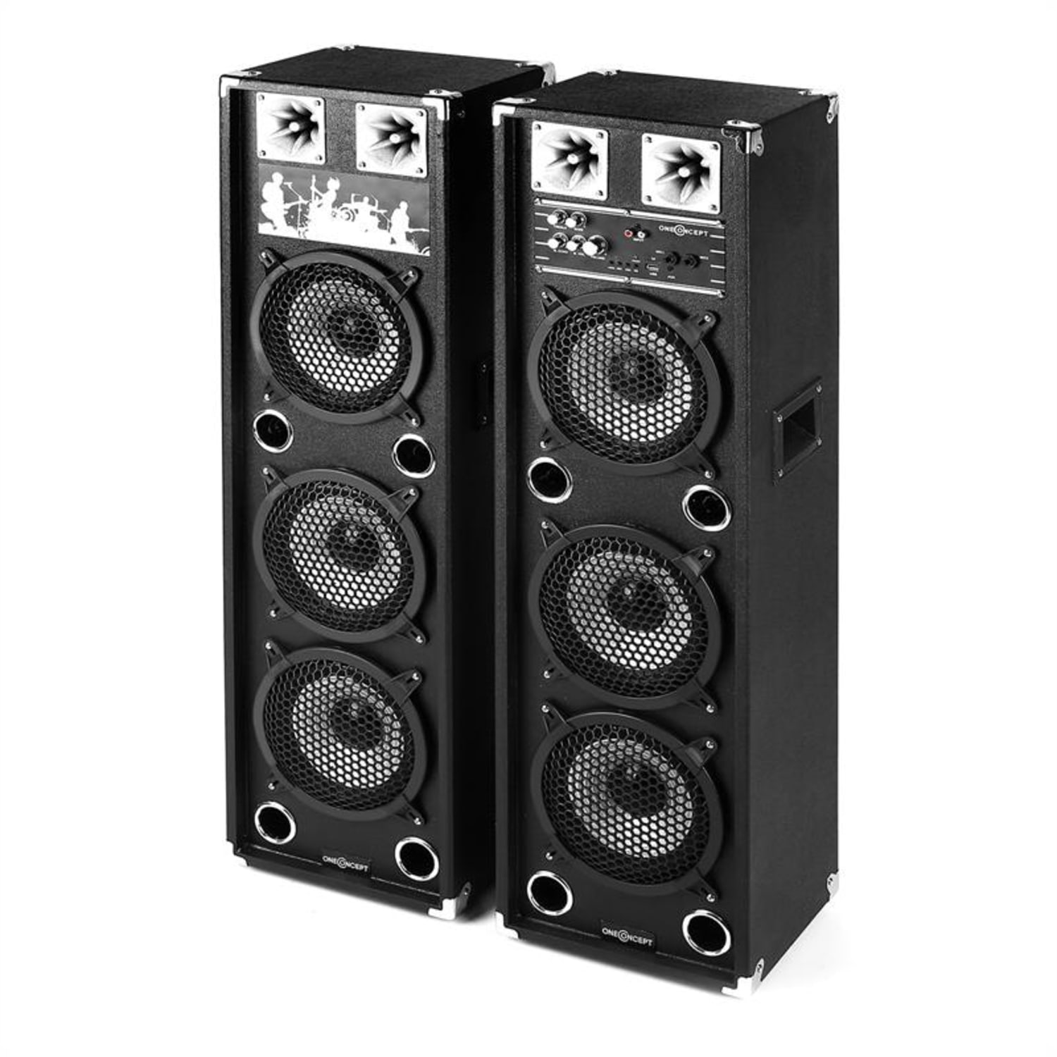 BSX-238A PA boxe USB microSD AUX MIC 200W negru 2x 30 cm (12")