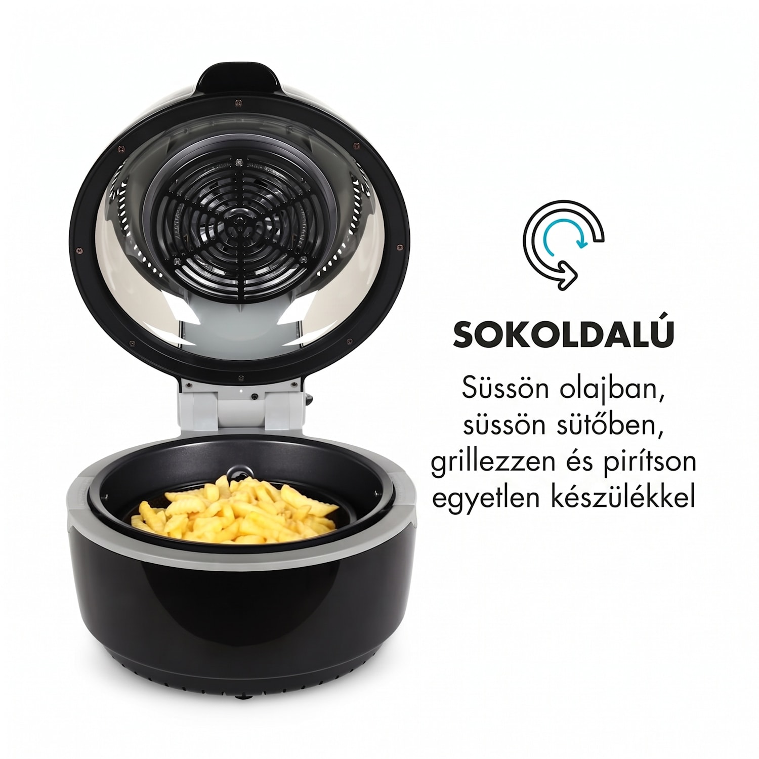VitAir Fryer forrólevegős fritőz, 1400 W, 10 l, fekete Fekete