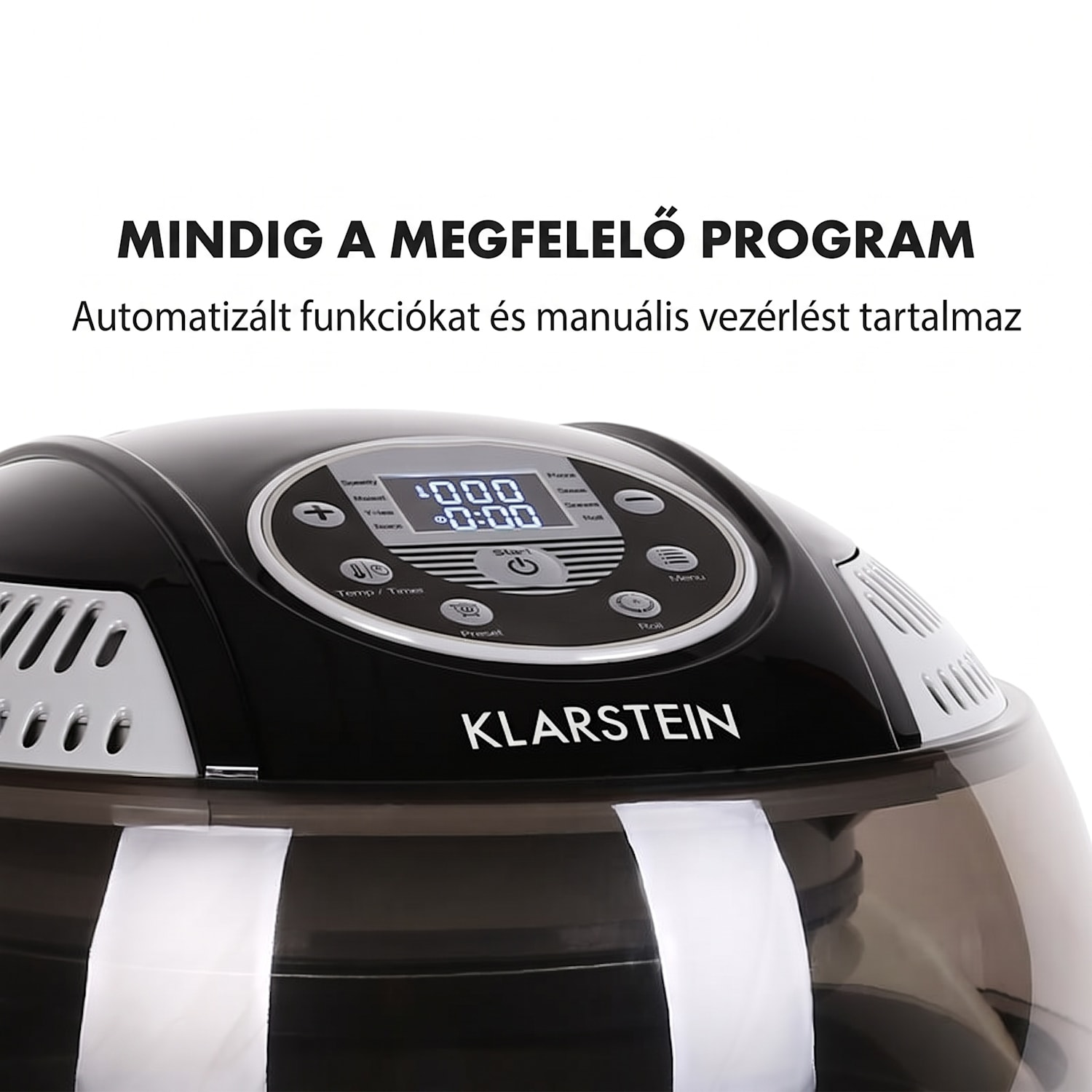 VitAir Fryer forrólevegős fritőz, 1400 W, 10 l, fekete Fekete