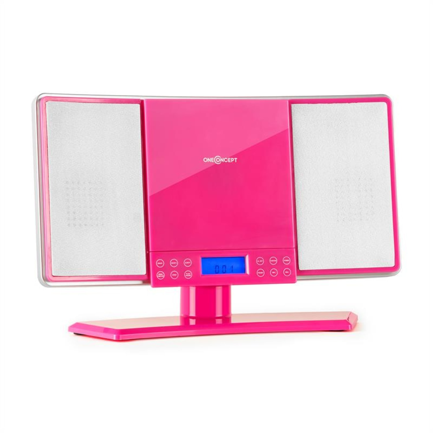 oneConcept V14, sztereó rendszer, FM/AM, CD, MP3, AUX, rózsaszín