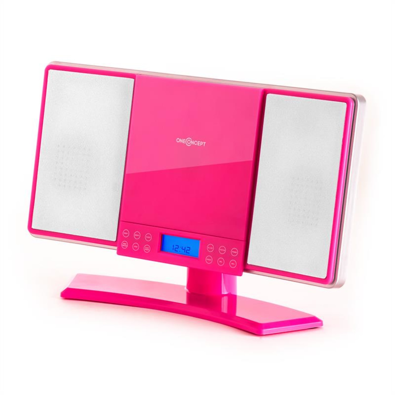 oneConcept V14, sztereó rendszer, FM/AM, CD, MP3, AUX, rózsaszín