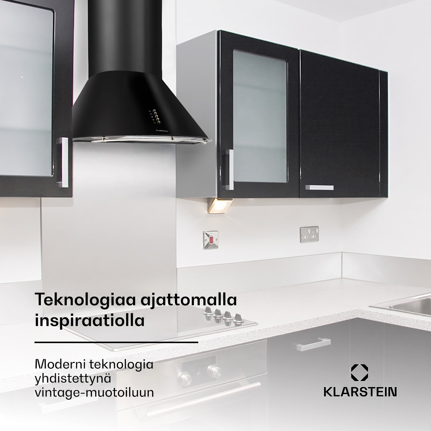 Lumio Primo retro-liesituuletin 60 cm 352 m³/h LED-valot 400 m³/h | Mattamusta