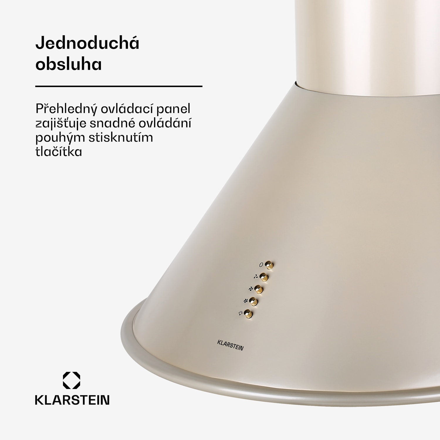 Lumio Primo, digestoř, 60 cm, komínová, 490 m³/h, retro design, nerezová ocel, champagne Niklová metalíza