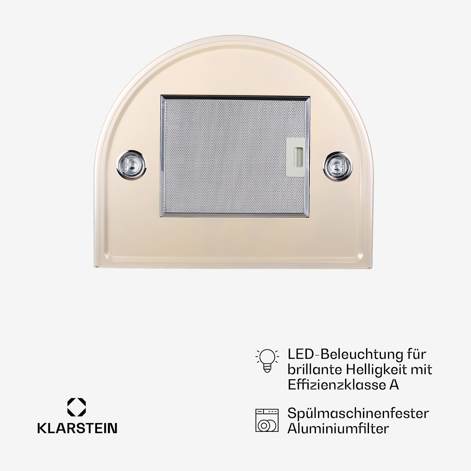  Lumio Primo cappa aspirante retrò, 60 cm, 490 m³/h, luci LED Nickle metallizzato