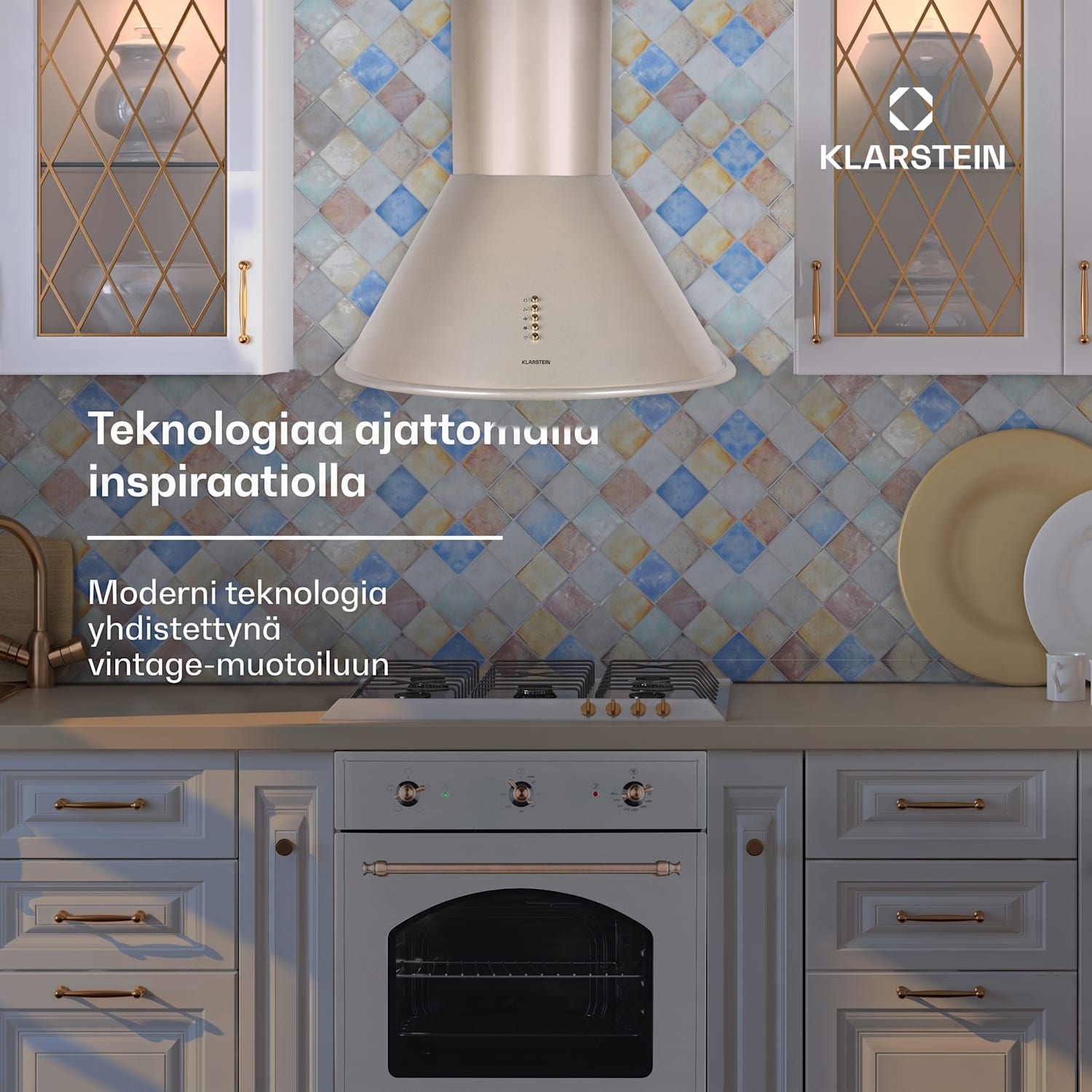 Lumio Primo retro-liesituuletin 60 cm 352 m³/h LED-valot 400 m³/h | Nikkeli Metallinen