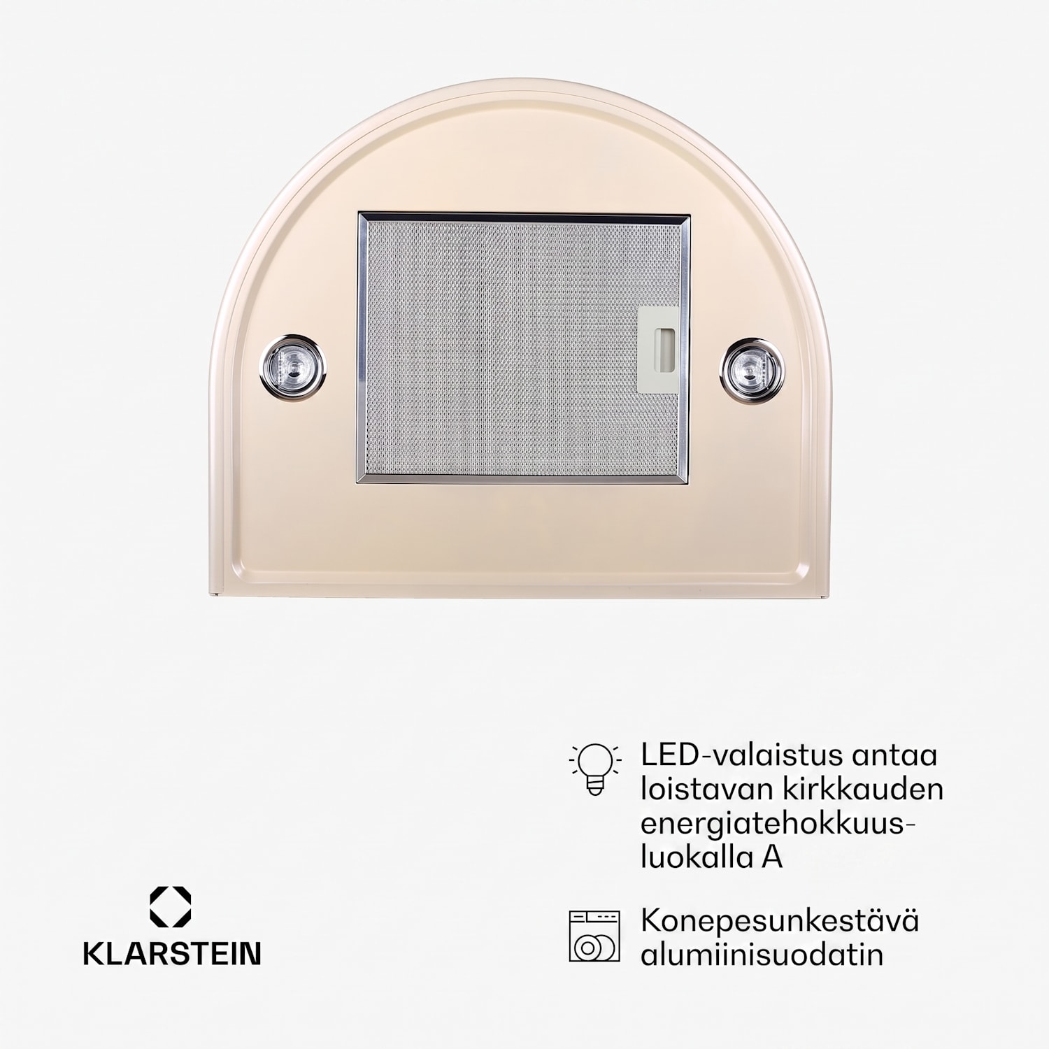 Lumio Primo retro-liesituuletin 60 cm 352 m³/h LED-valot 400 m³/h | Nikkeli Metallinen