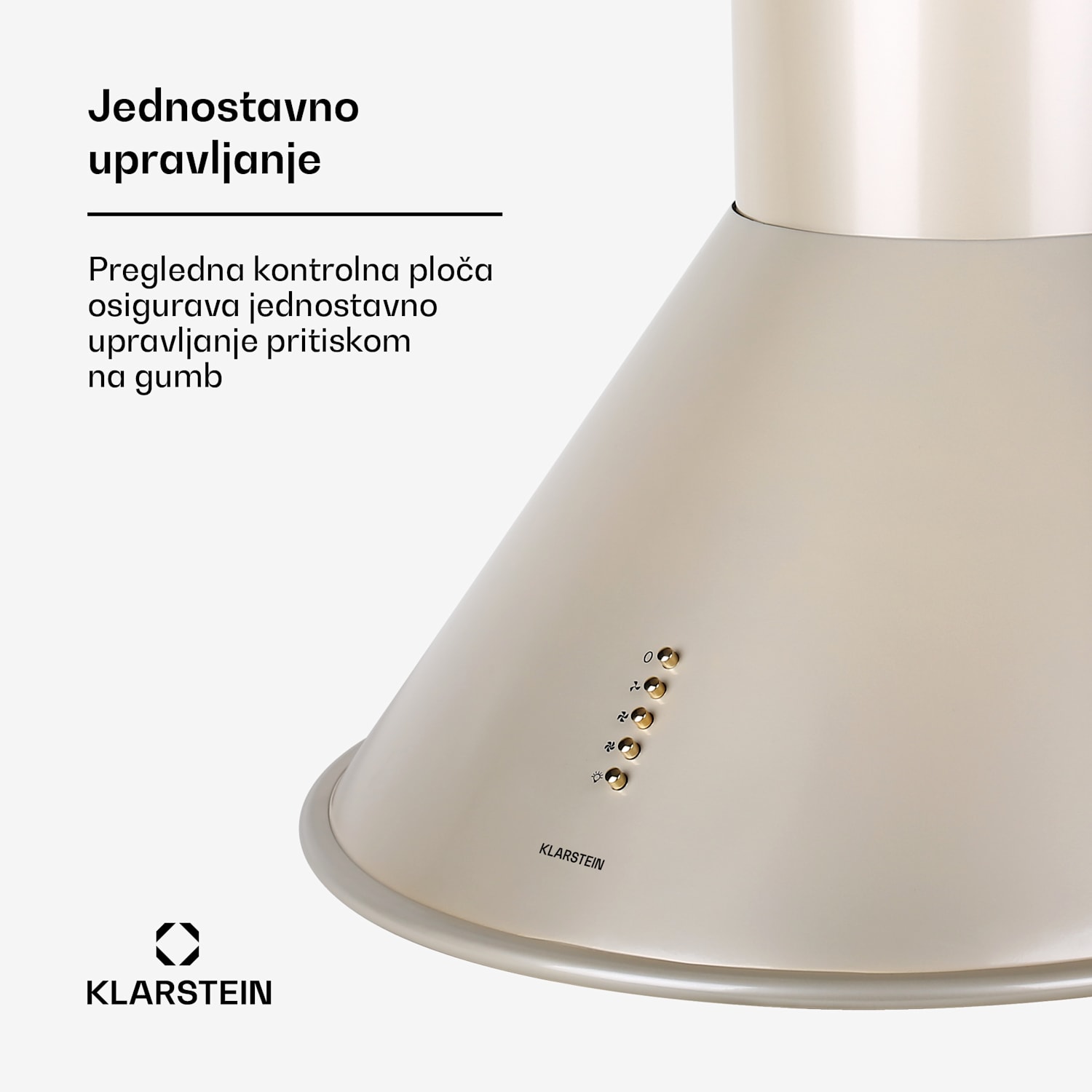 Klarsten Lumio, kuhinjska napa, nehrđajući čelik, boja pjenušca Nikl metalik