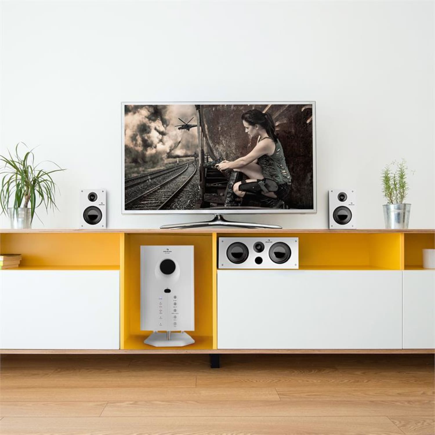 Areal 525, 125W RMS, aktív 5.1 csatornás hangfalrendszer, AUX fehér Fehér