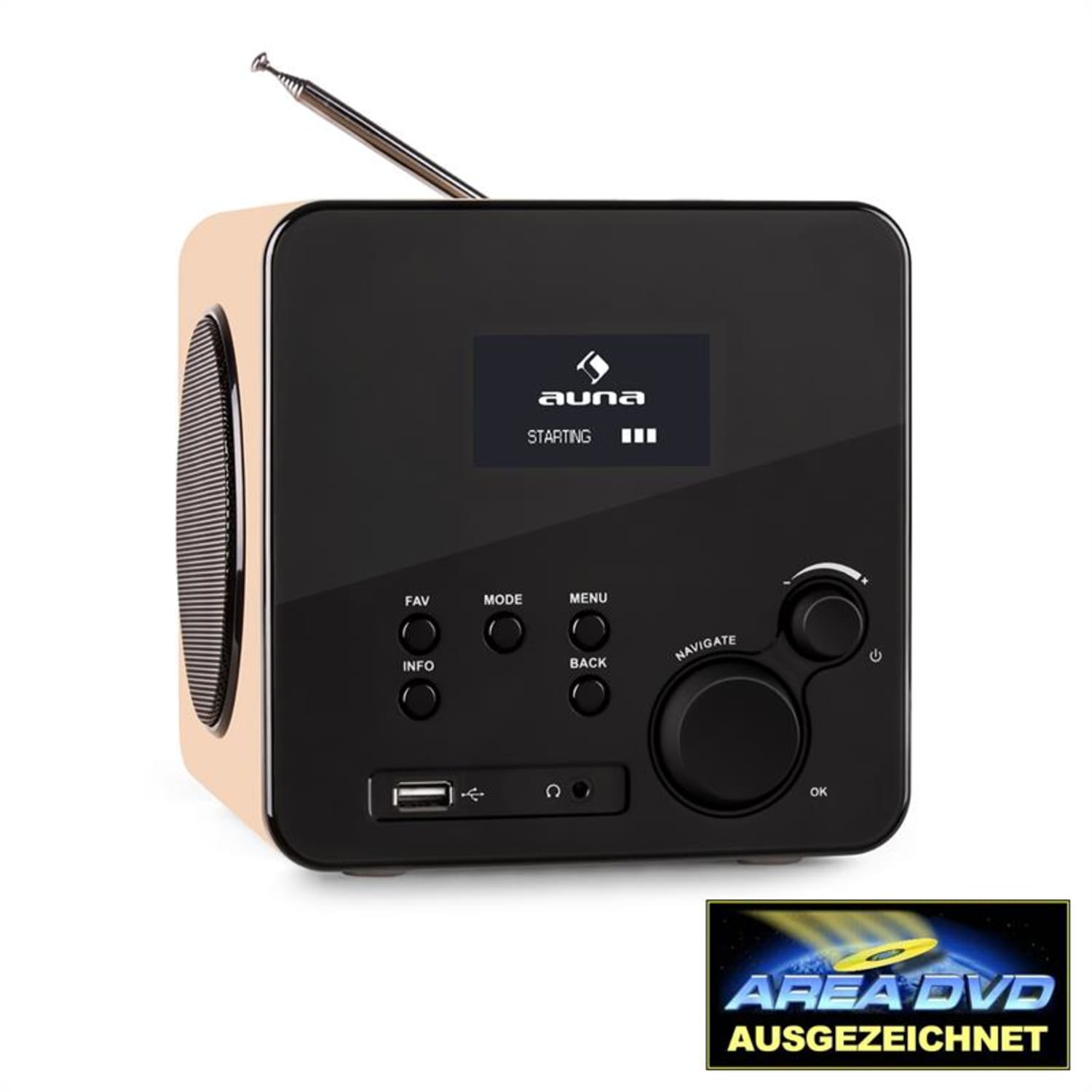 Radio Gaga radio internet reproductor multimedia wifi dab+ usb marrón claro 