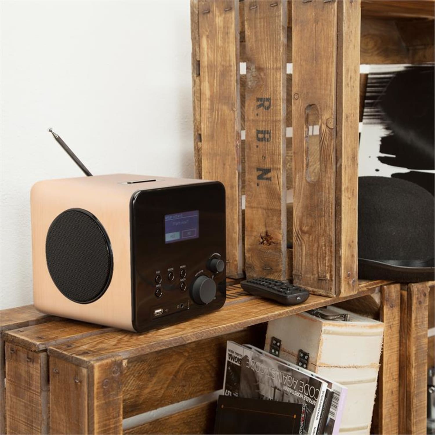 Radio Gaga radio internet reproductor multimedia wifi dab+ usb marrón claro 