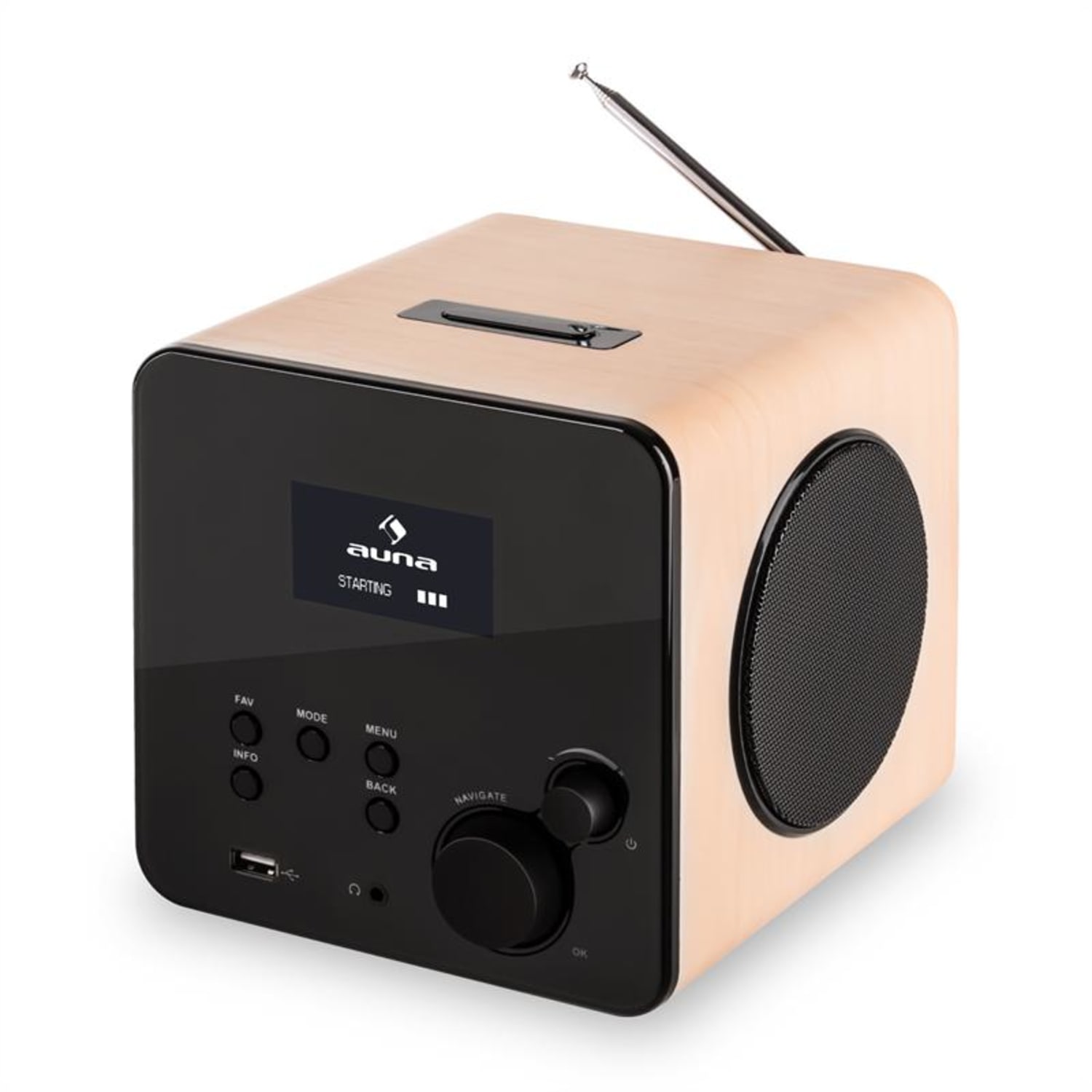 Radio Gaga radio internet reproductor multimedia wifi dab+ usb marrón claro 