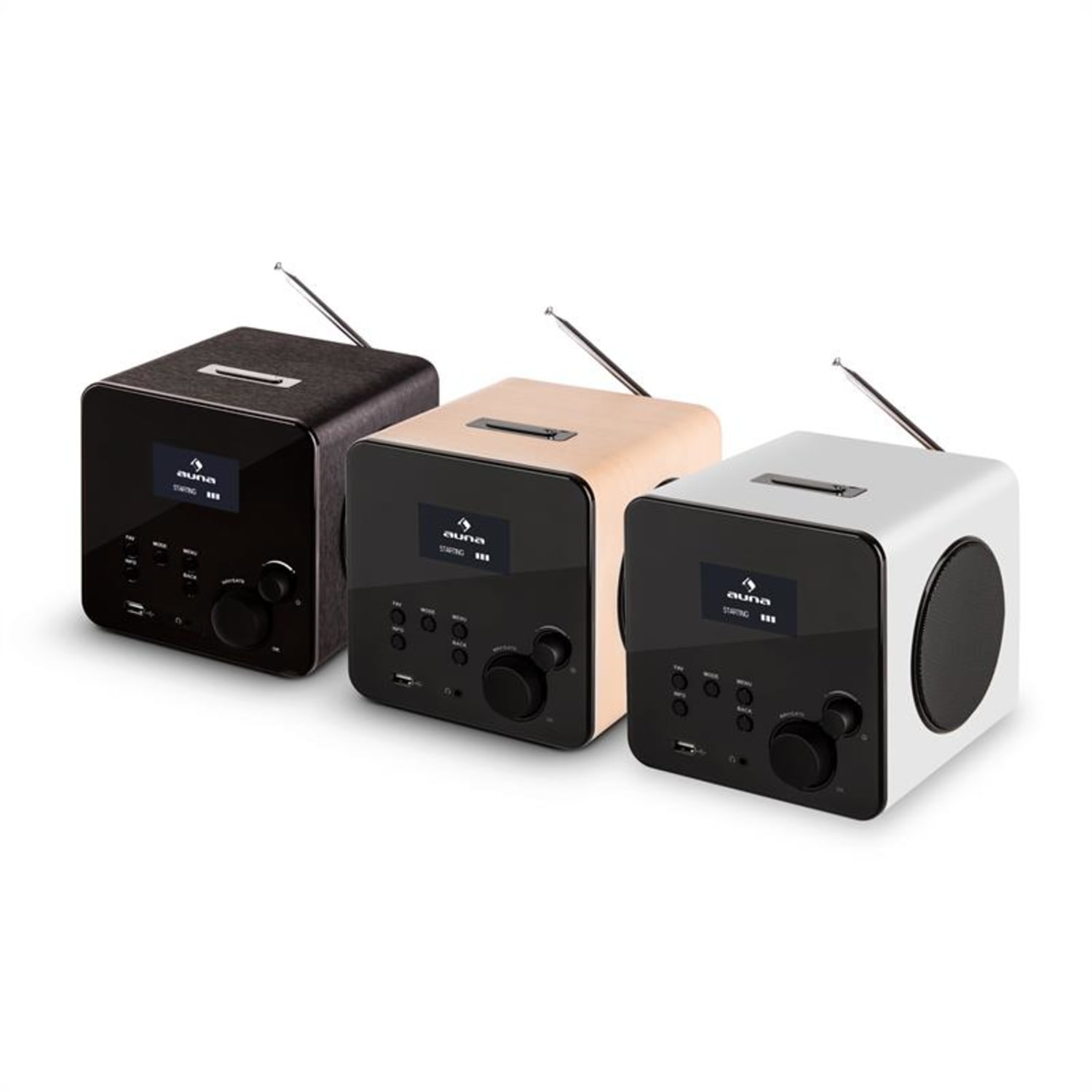 Radio Gaga radio internet reproductor multimedia wifi dab+ usb marrón claro 