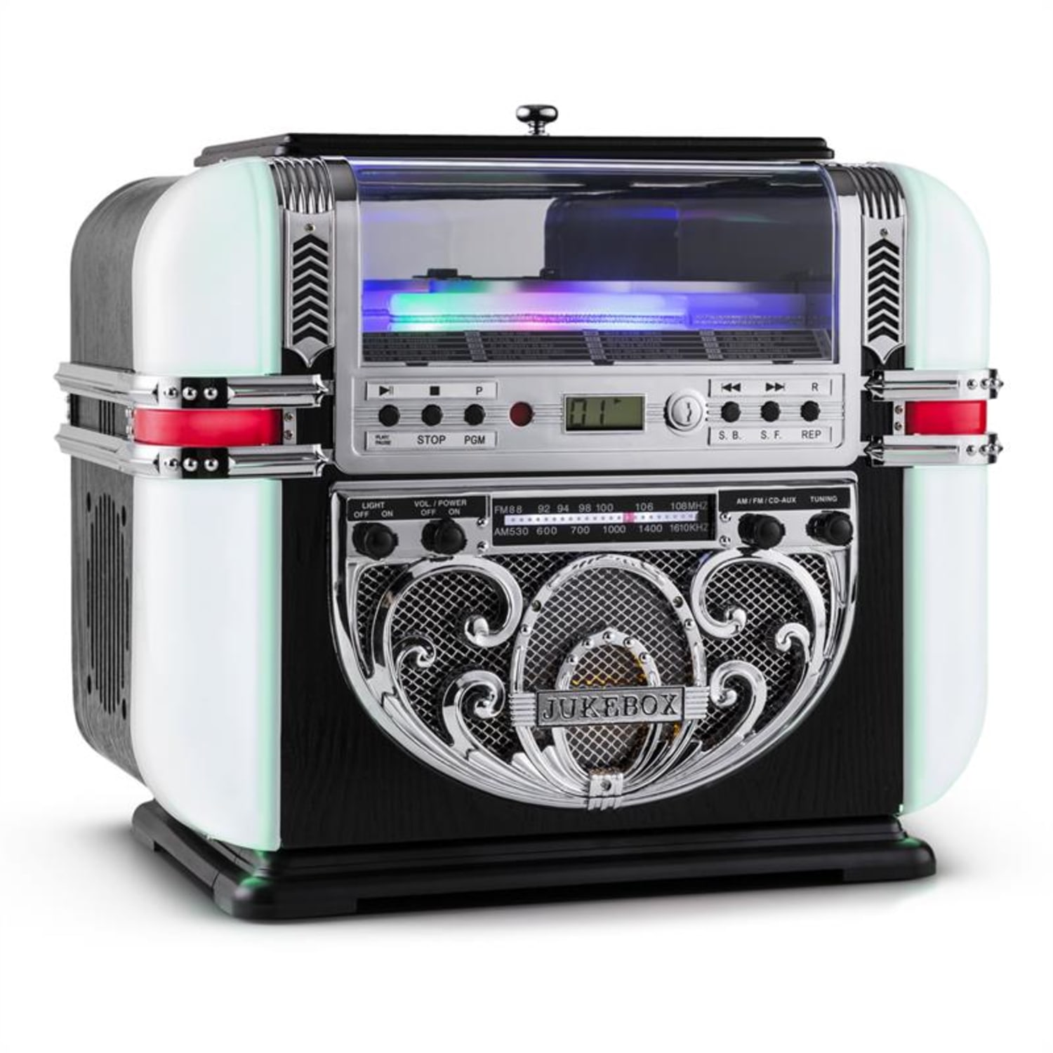 RR700 Jukebox rétro AM/FM CD AUX LED 
