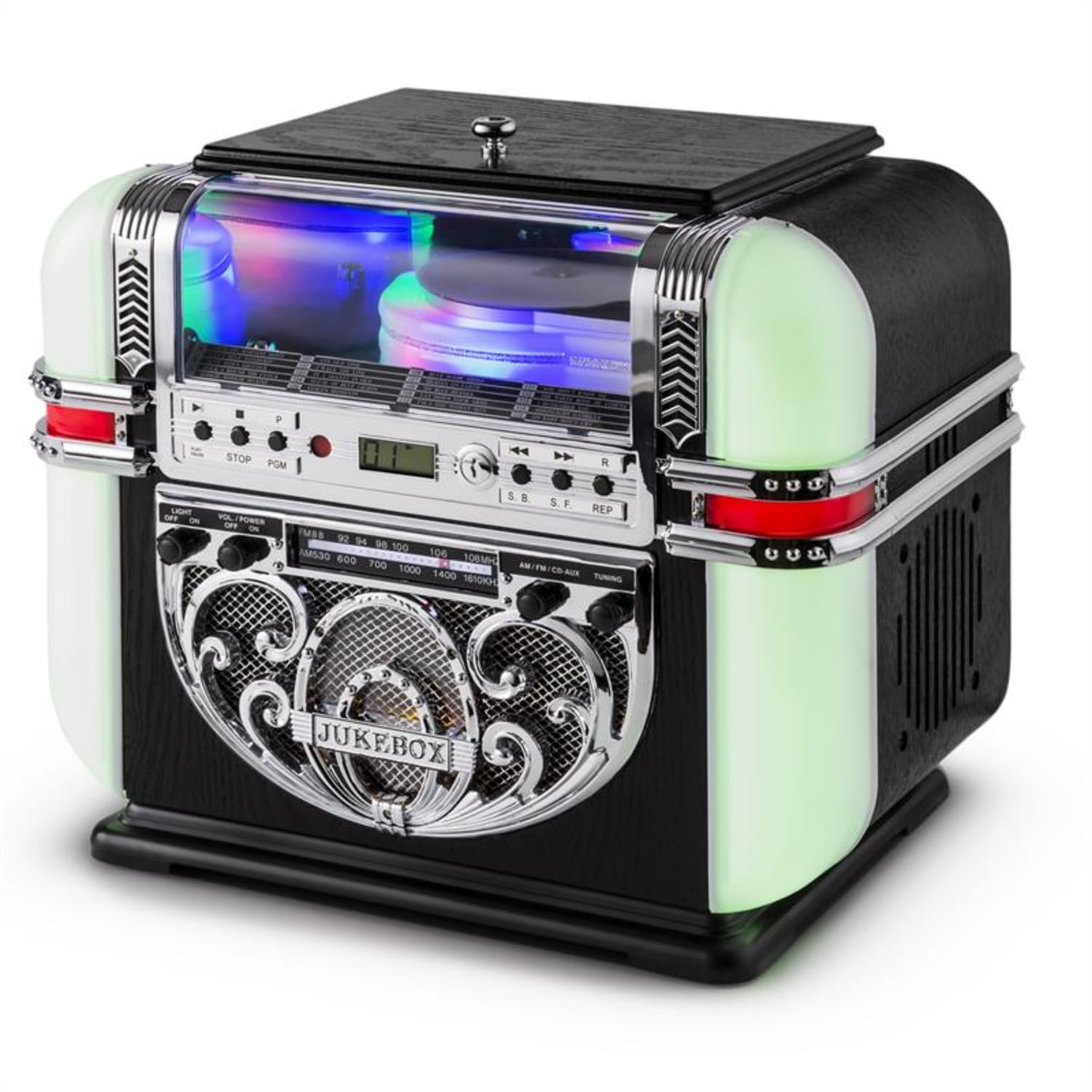 RR700 Jukebox rétro AM/FM CD AUX LED 