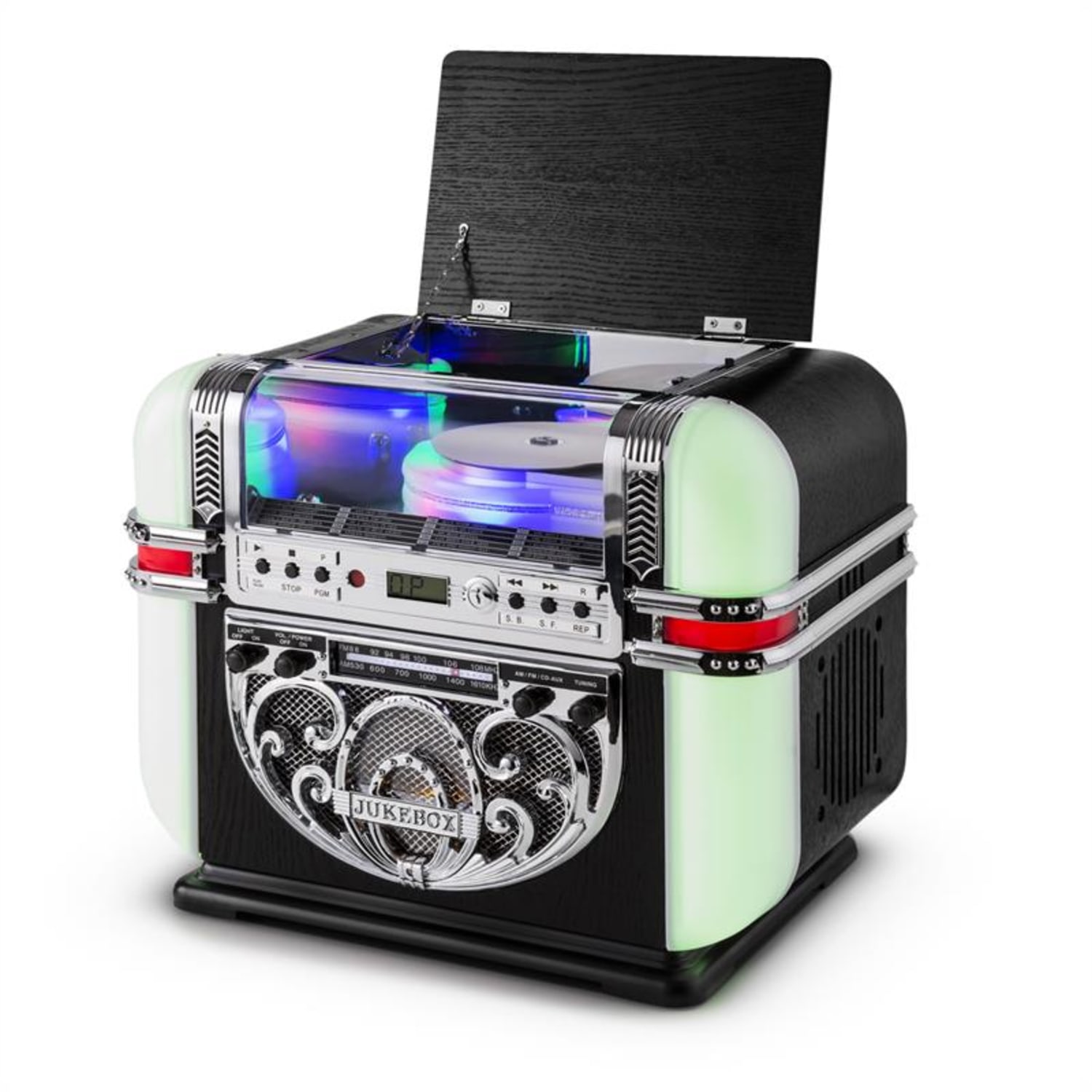 RR700 Jukebox rétro AM/FM CD AUX LED 
