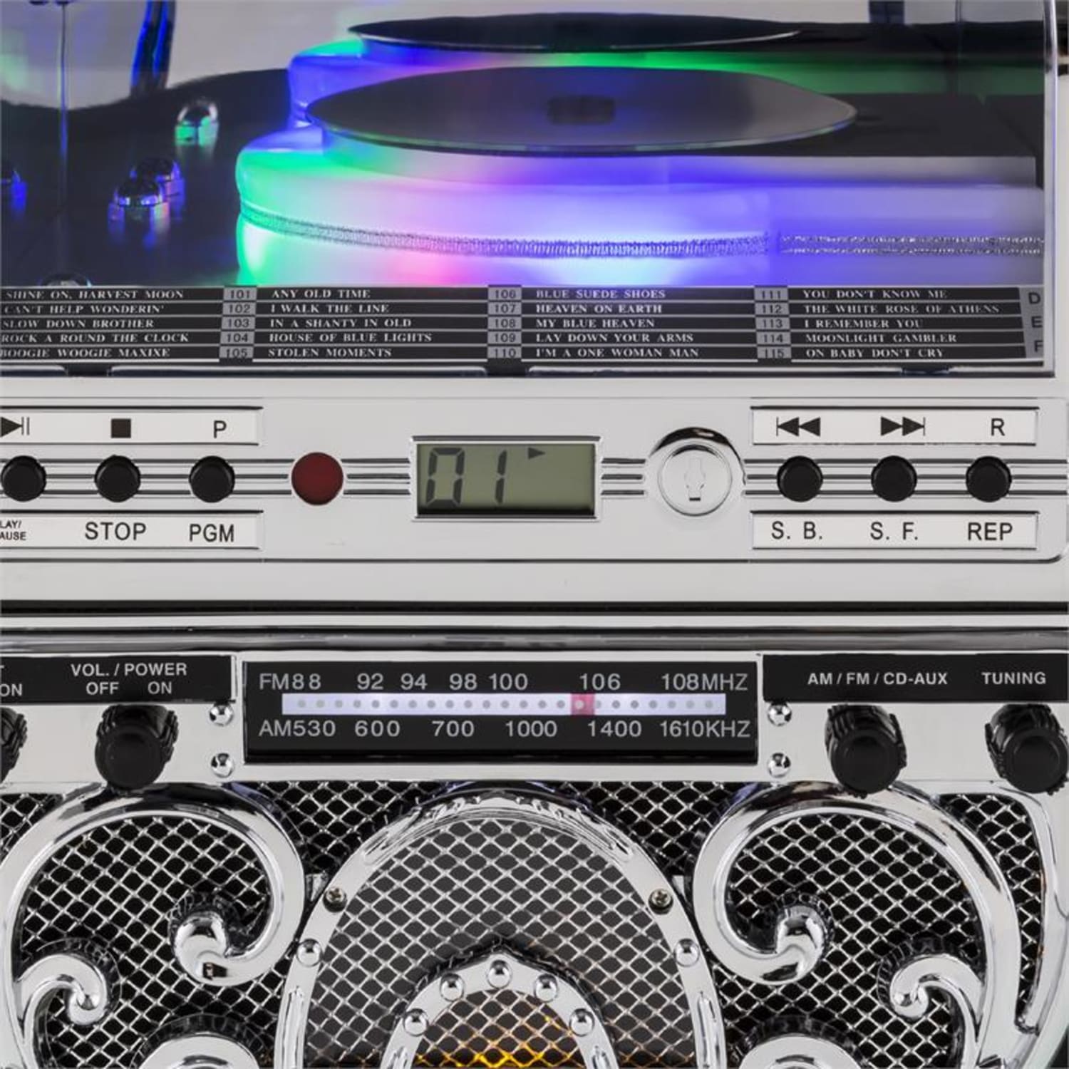 RR700 Jukebox rétro AM/FM CD AUX LED 