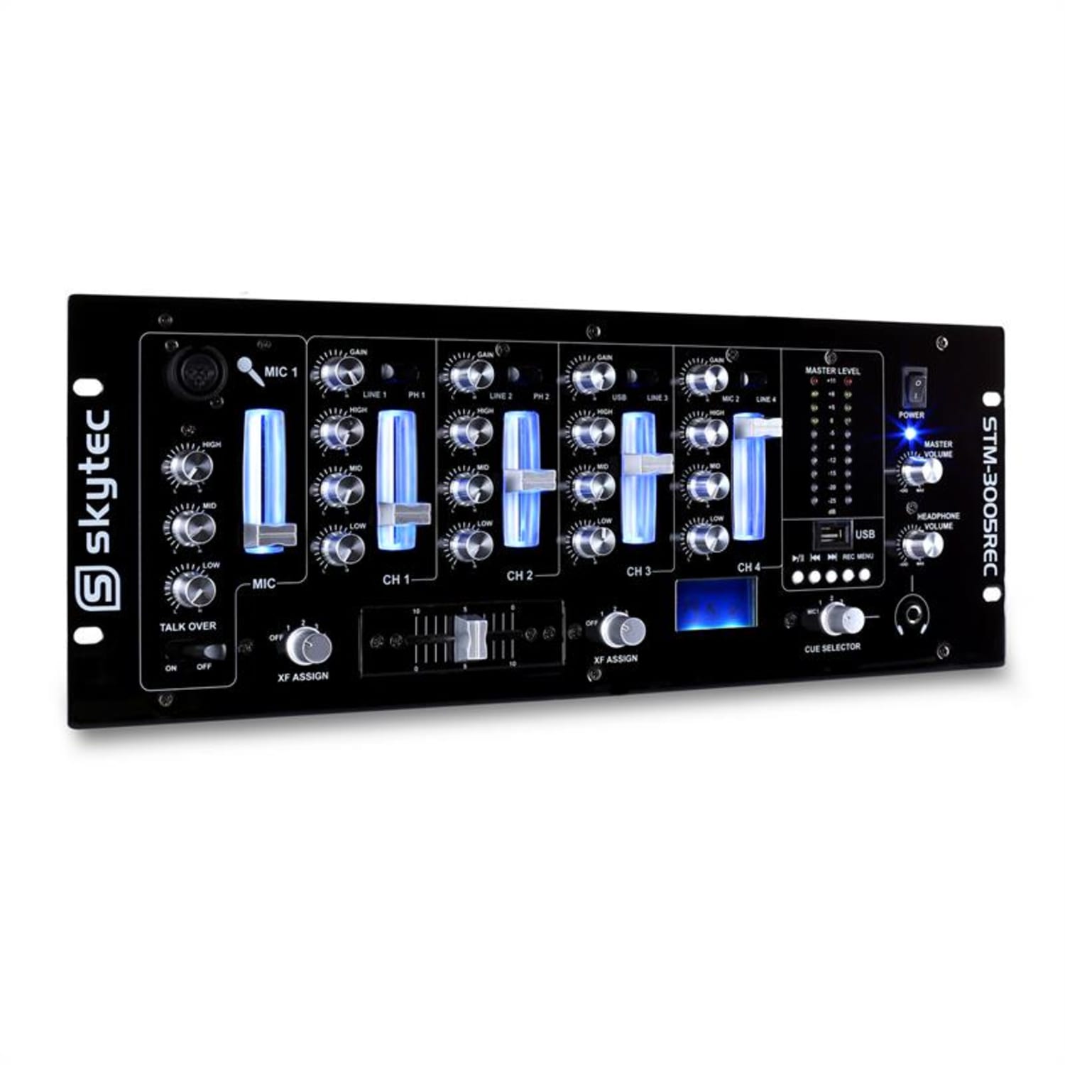 STM-3005REC, 4kanálový DJ mixážní pult, USB, MP3, REC, EQ 