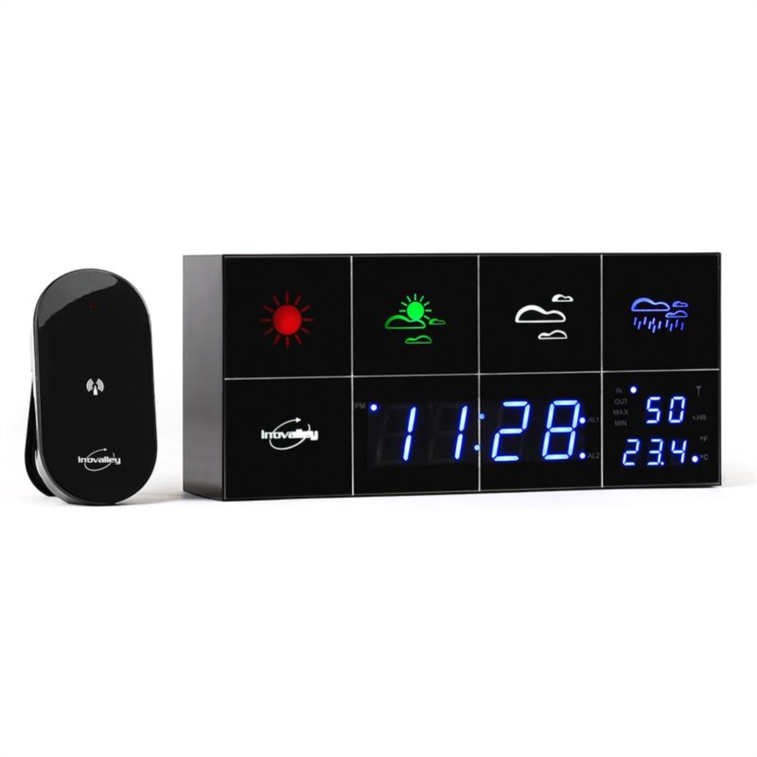 Innovalley SM500 stacja pogodowa budzik termometr higrometr lustro 