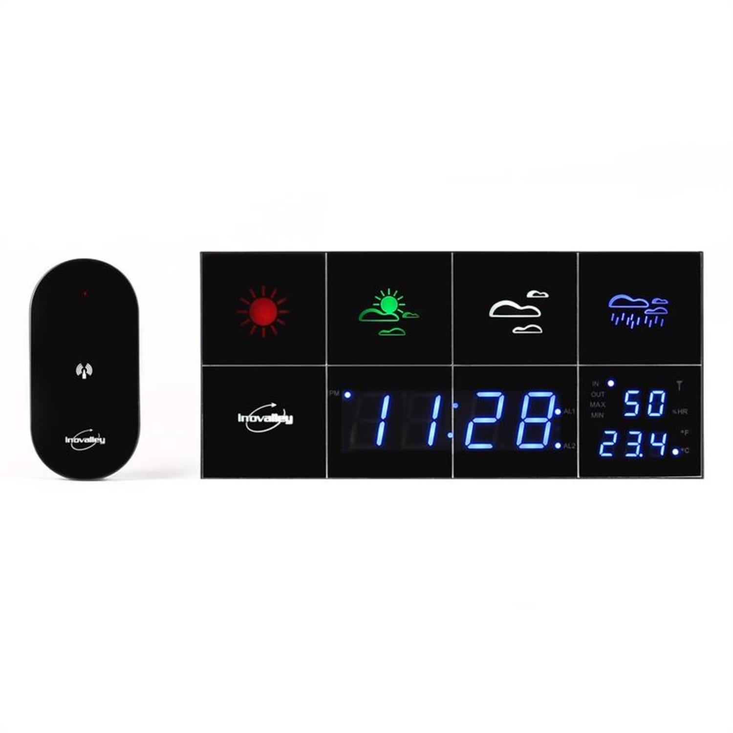 Innovalley SM500 stacja pogodowa budzik termometr higrometr lustro 