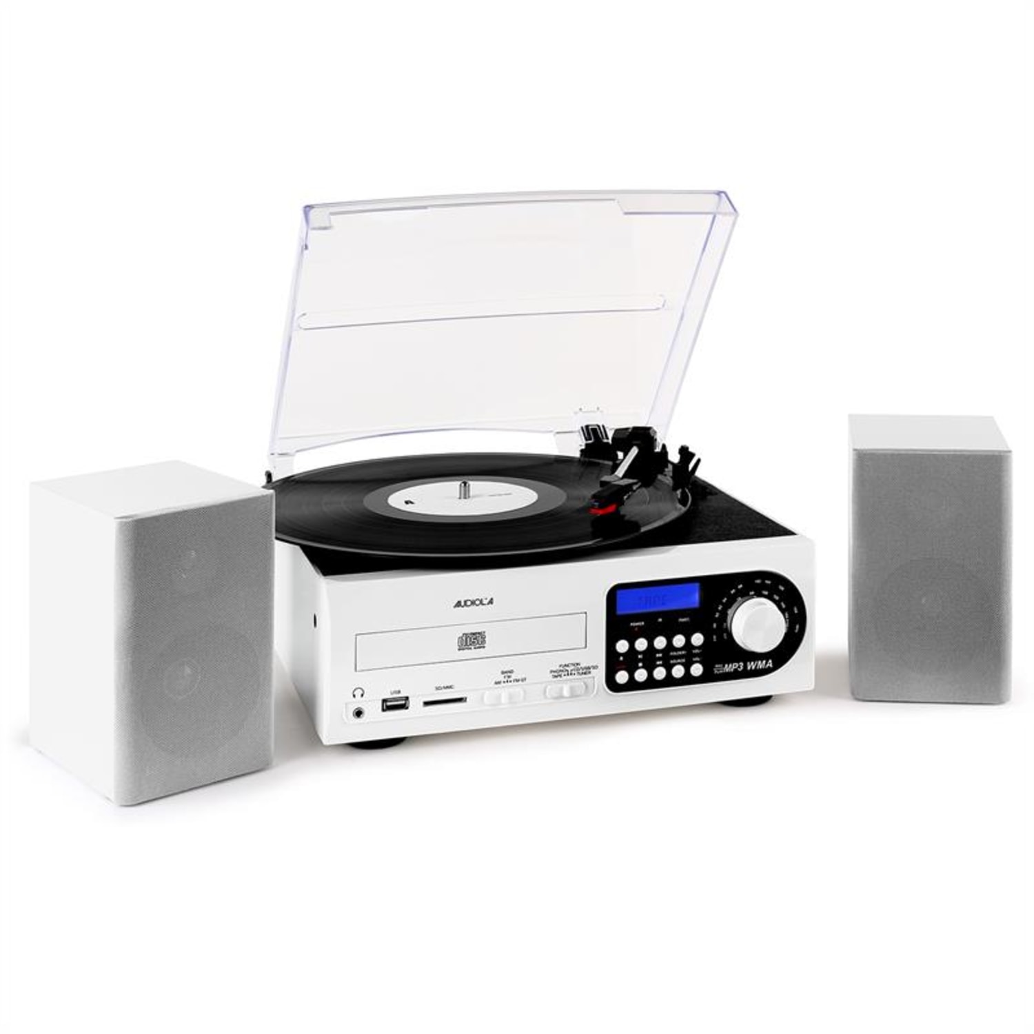 Stereo System LP CD USB SD MMC MP3 TP FM White 