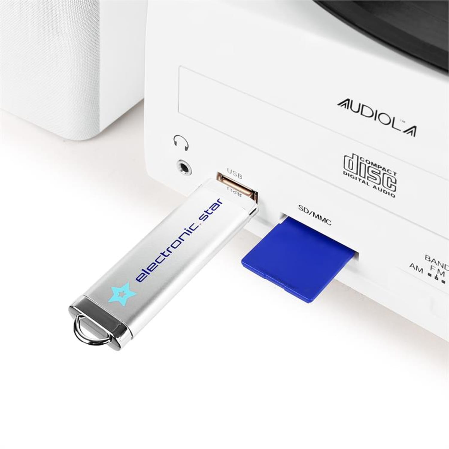 Stereo System LP CD USB SD MMC MP3 TP FM White 