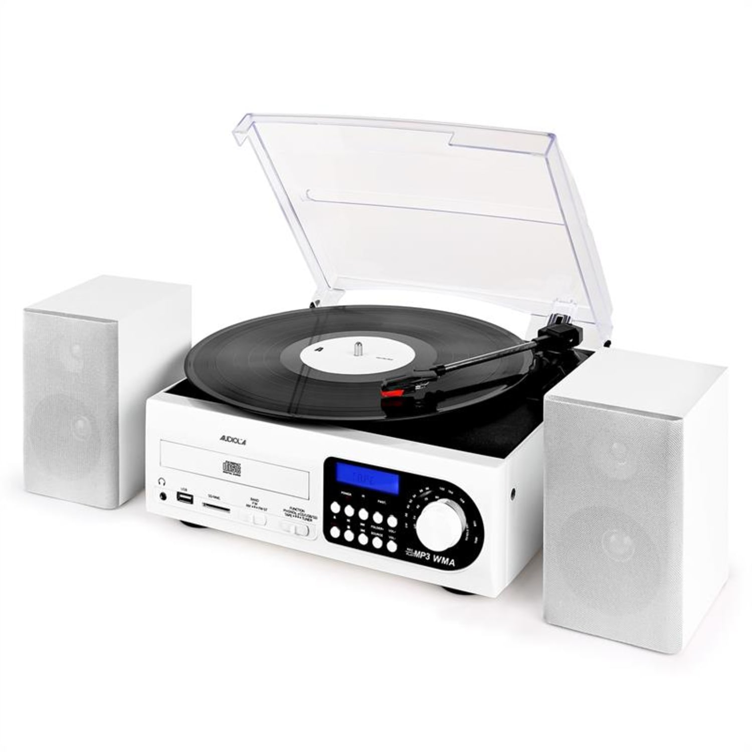 Stereo System LP CD USB SD MMC MP3 TP FM White 