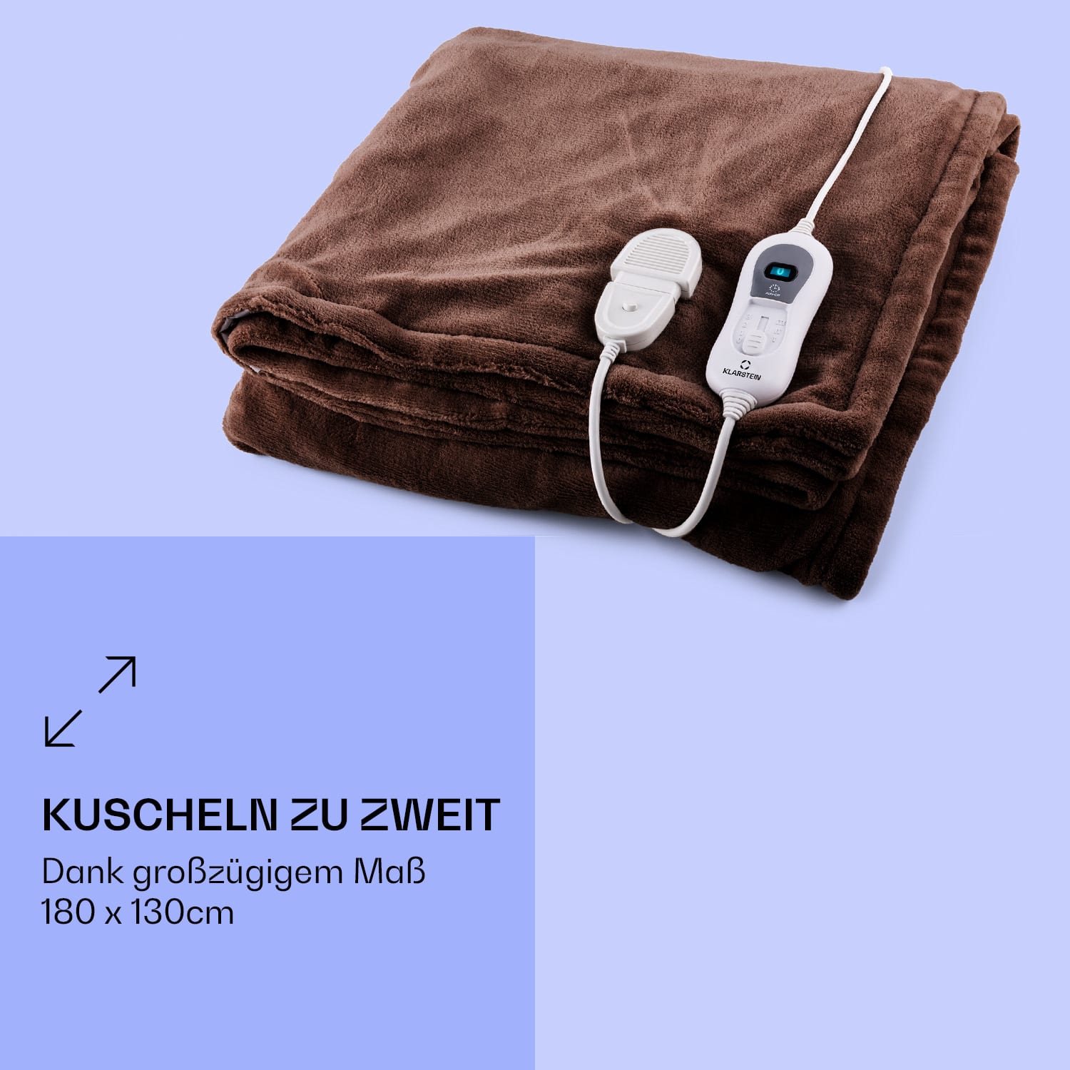 Dr. Watson XL Heizdecke 120W 3 Temperaturstufen 180x130 cm Bedienteil Erdbraun | XL