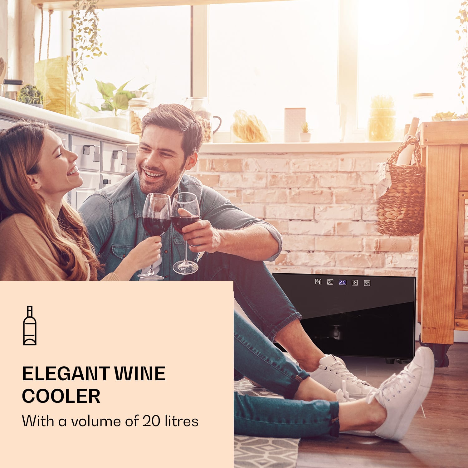 Klarstein Reserva Piccola, 8 lahví, 25 litrů, chladnička na víno, LED, černá 