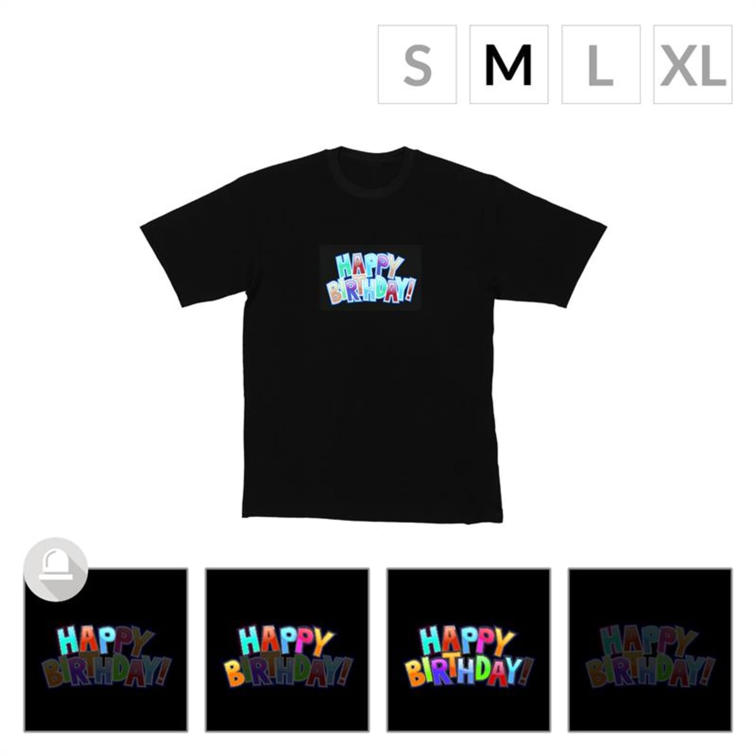 LED-ruha Happy Birthday méret M