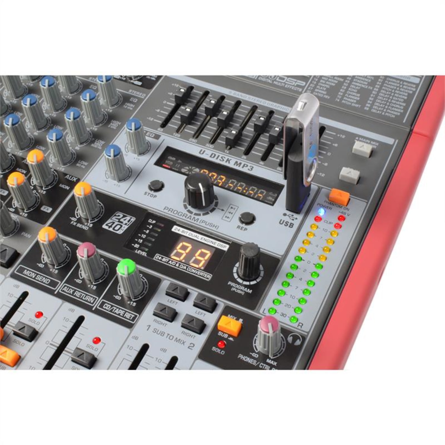 PDM-Š1203,12 kanálový mixpult USB,DSP,AUX,EQ 