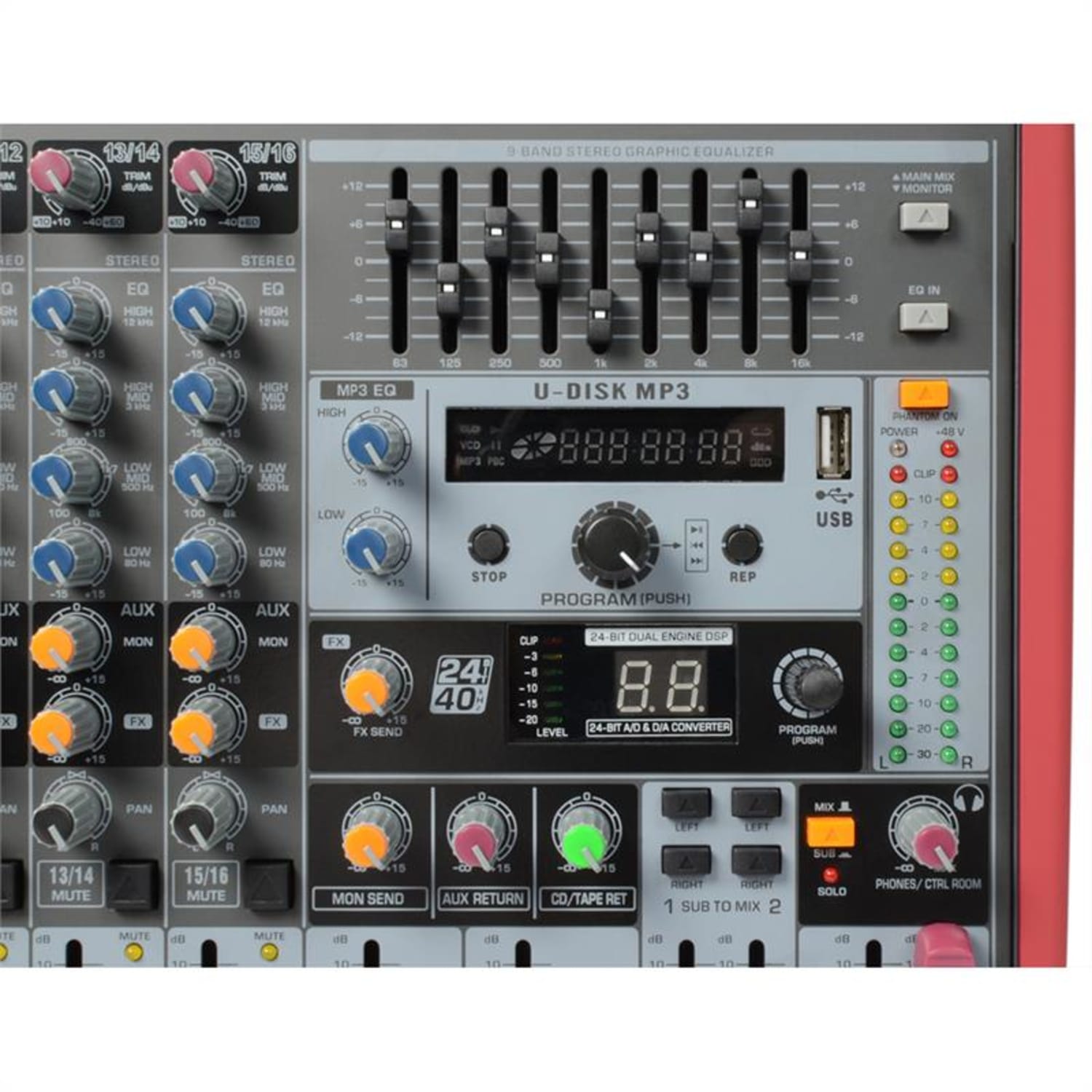 PDM-Š1203,12 kanálový mixpult USB,DSP,AUX,EQ 