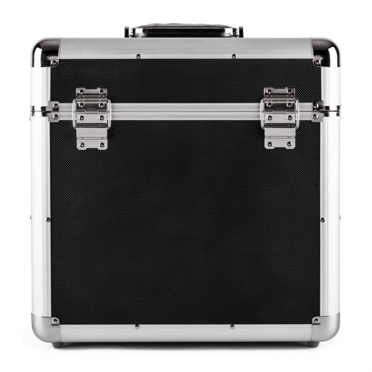 Zeitkapsel Aluminium-Plattenkoffer Vinyl-Case 70 Stück LP schwarz Schwarz / Silber-Metallic