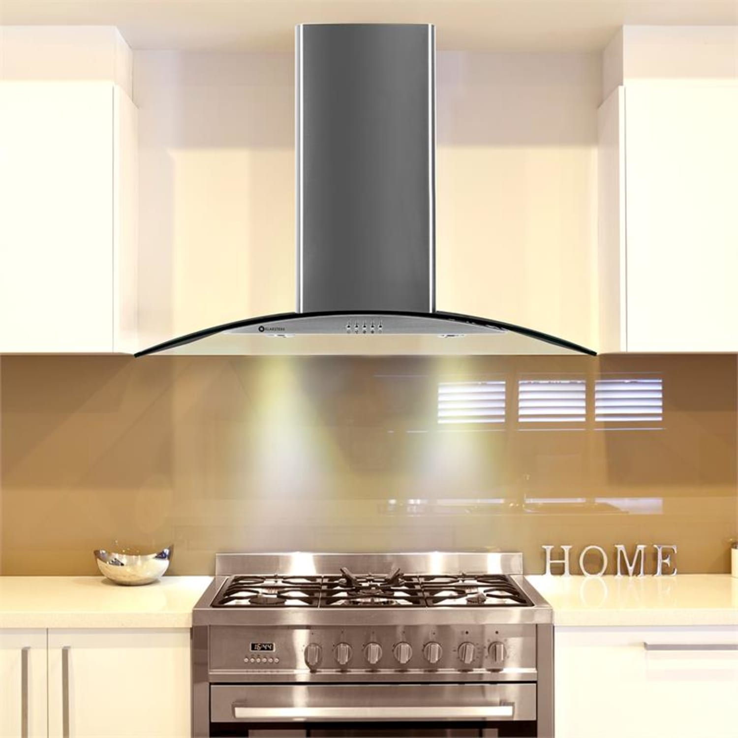 GL90WSB komínový digestor, 90 cm, 490 m3/h, nerezová oceľ Čierna | 90