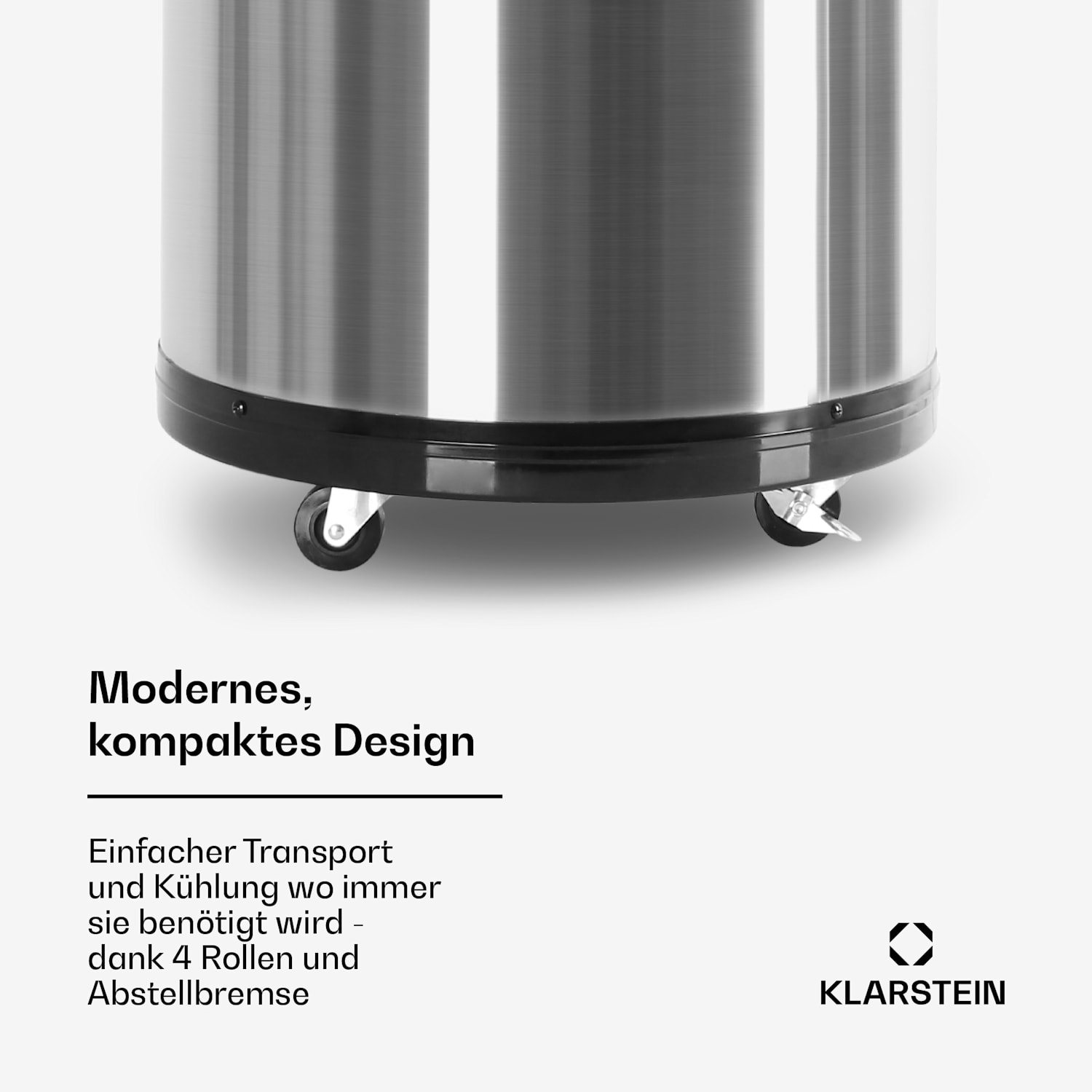 Mr. Barbot Bar-Kühlschrank 50 Liter 6-16 °C Bodenrollen Edelstahl 50 Ltr | Silber