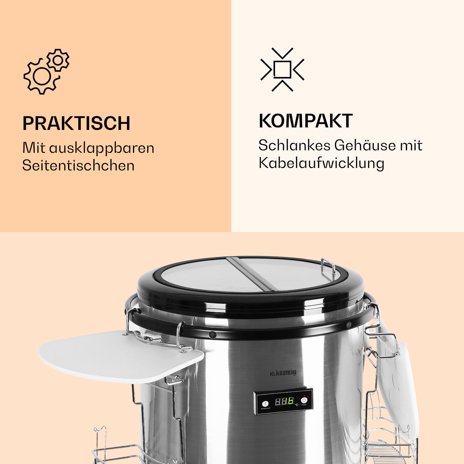 Mr. Barbot Bar-Kühlschrank 50 Liter 6-16 °C Bodenrollen Edelstahl 50 Ltr | Edelstahl