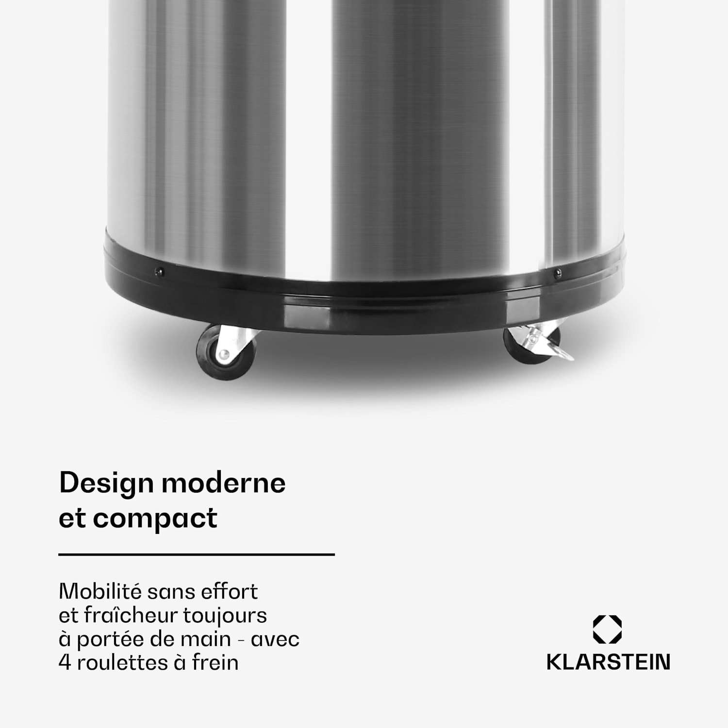 Dhr. Barbot Bar Koelkast 50 liter 6-16 °C Zwenkwieltjes Roestvrij staal 50 ltr | Zilver
