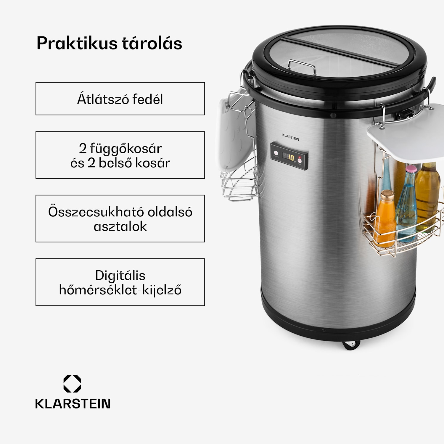 Mr. Barbot, bárhűtő, 50 liter, F energiahatékonysági osztály, rozsdamentes acél 50 liter | Ezüst