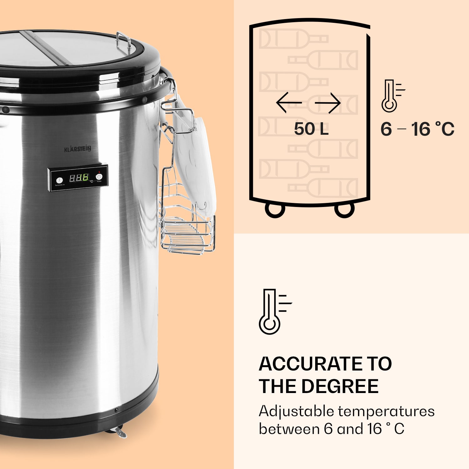 Barski hladilnik Mr. Barbot, 50 l, F, nerjaveče jeklo 50 litrov | Nerjaveče jeklo