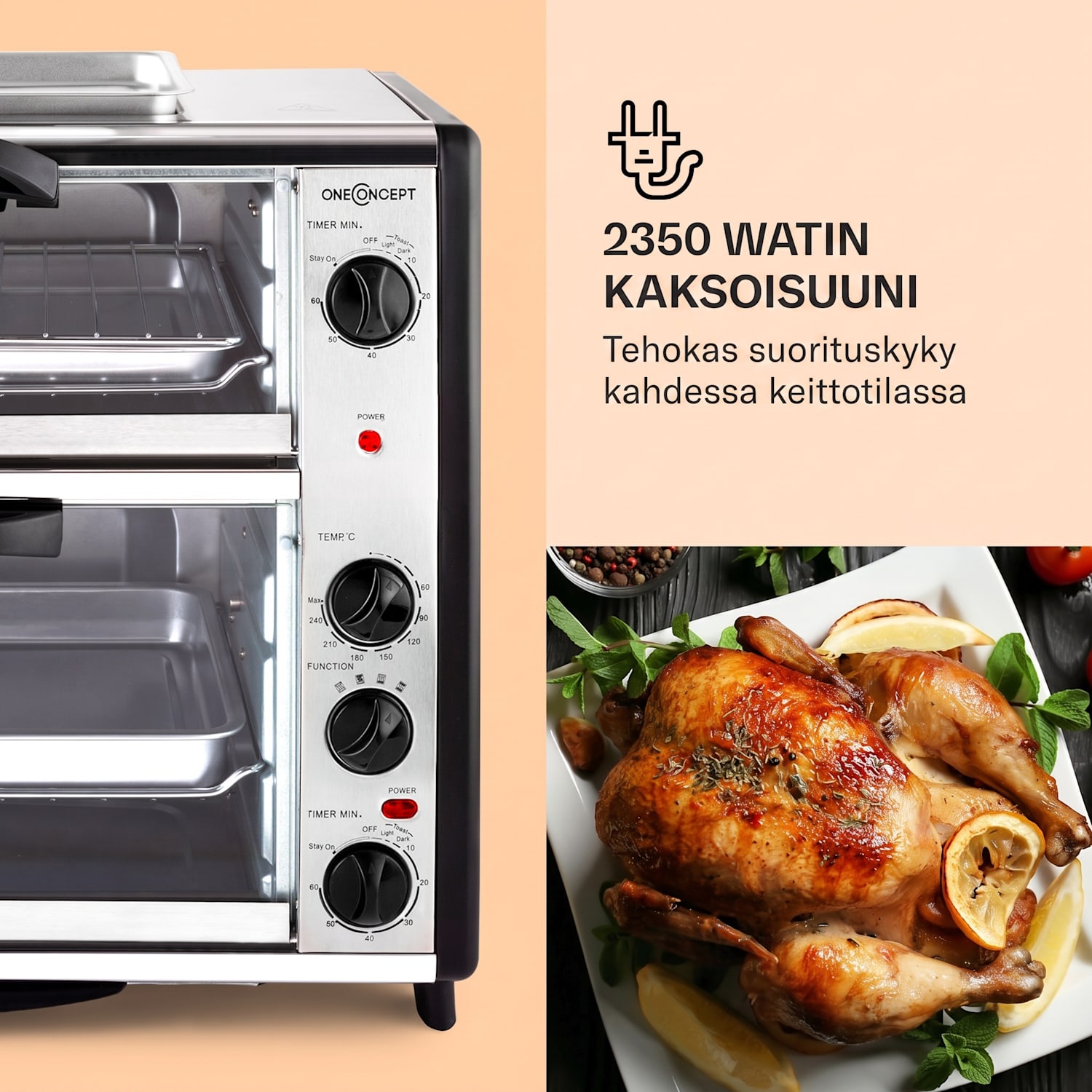All-You-Can-Eat kaksoisuuni grillilevy 42 ltiraa 2350 wattia 