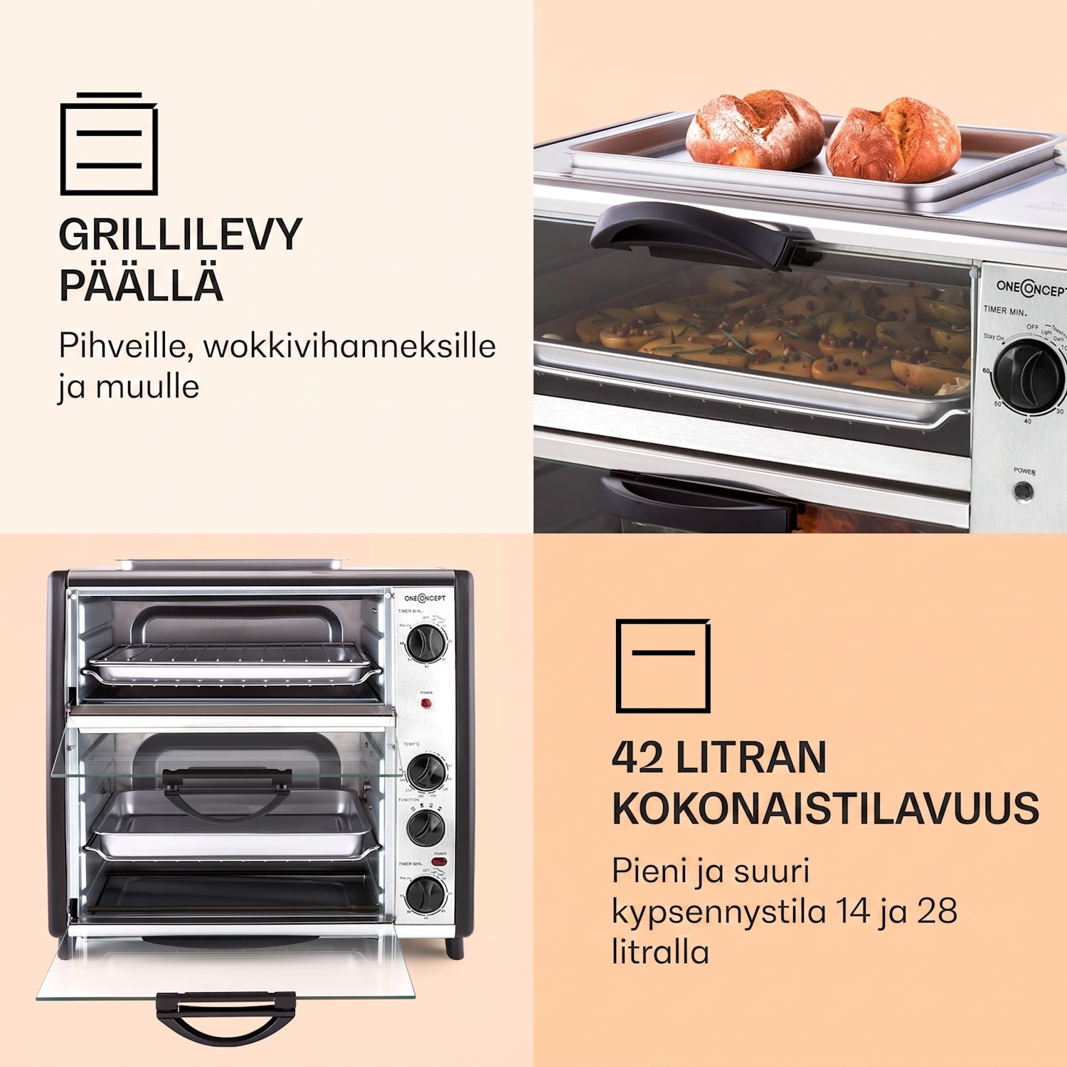 All-You-Can-Eat kaksoisuuni grillilevy 42 ltiraa 2350 wattia 