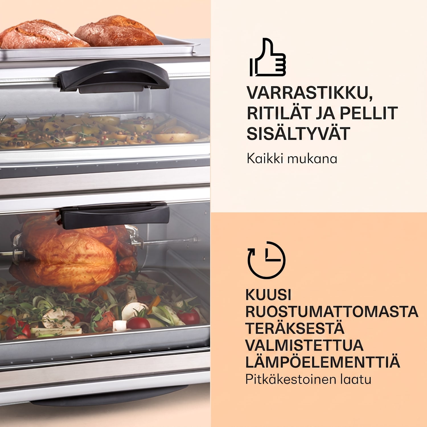 All-You-Can-Eat kaksoisuuni grillilevy 42 ltiraa 2350 wattia 