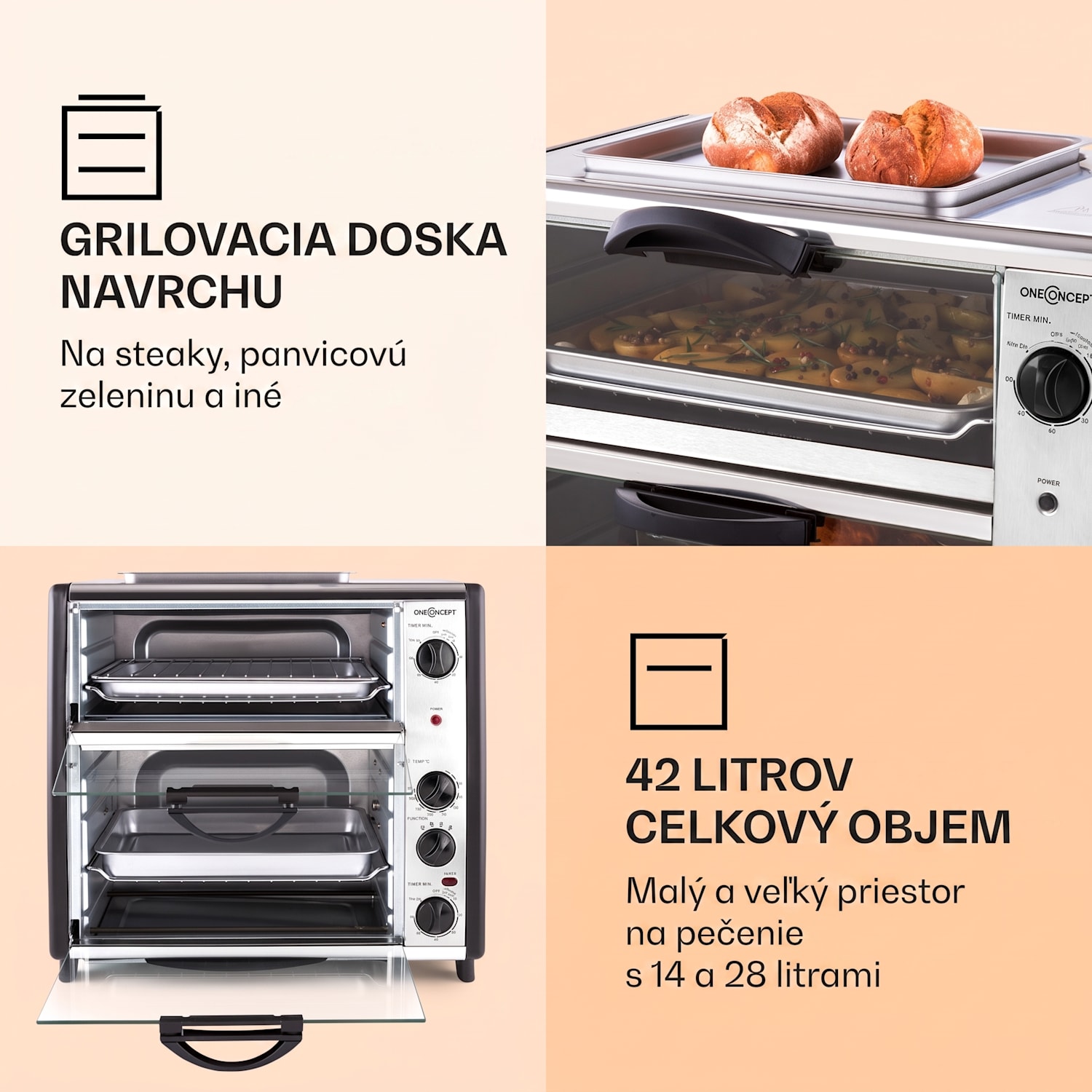 All-You-Can-Eat, dvojitá minirúra s grilovaciou platňou, 42 l, 2350 W 