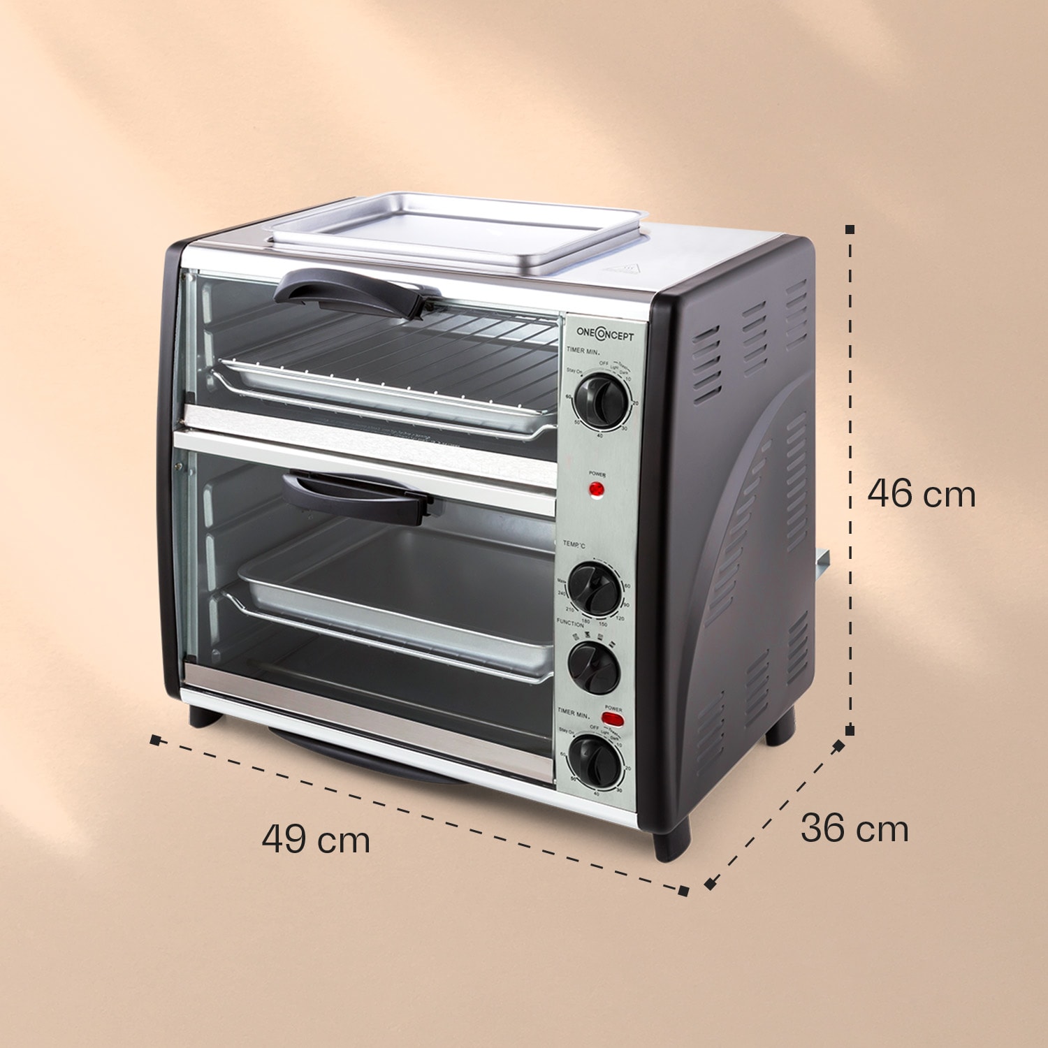 All-You-Can-Eat, dupla mini sütő grill-lemezzel, 42 L, 2350 W 