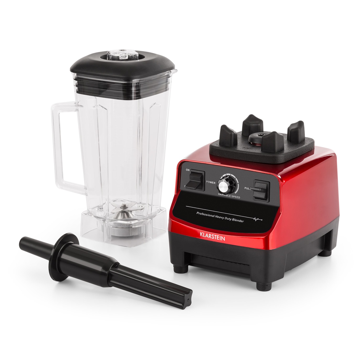 Klarstein Herakles 3G Powermixer, 1500 W, 2 liter, zöld smoothie, BPA nélkül, asztali mixer, piros Piros