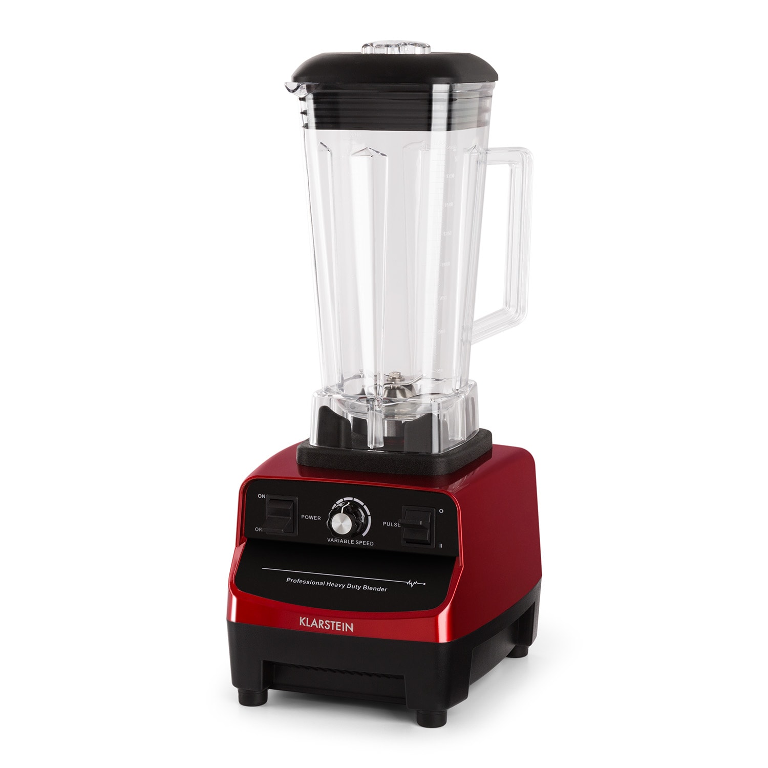 Klarstein Herakles 3G Powermixer, 1500 W, 2 liter, zöld smoothie, BPA nélkül, asztali mixer, piros Piros